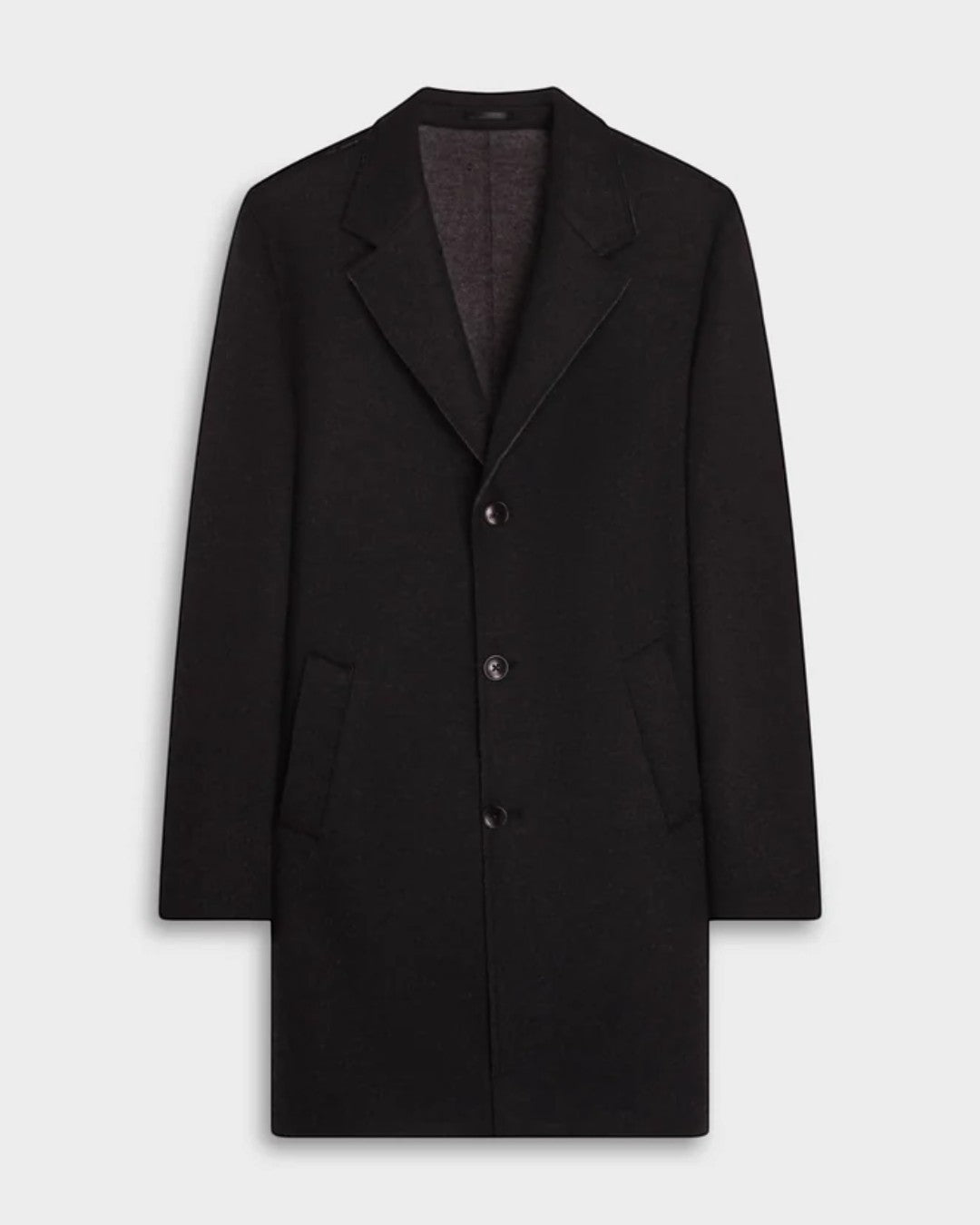 Bugatchi Solid Wool Coat - Black-M-BLACK-BUGATCHI-Levy's Clothier