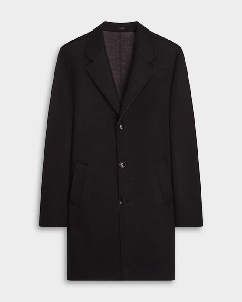 Bugatchi Solid Wool Coat - Black-M-BLACK-BUGATCHI-Levy's Clothier