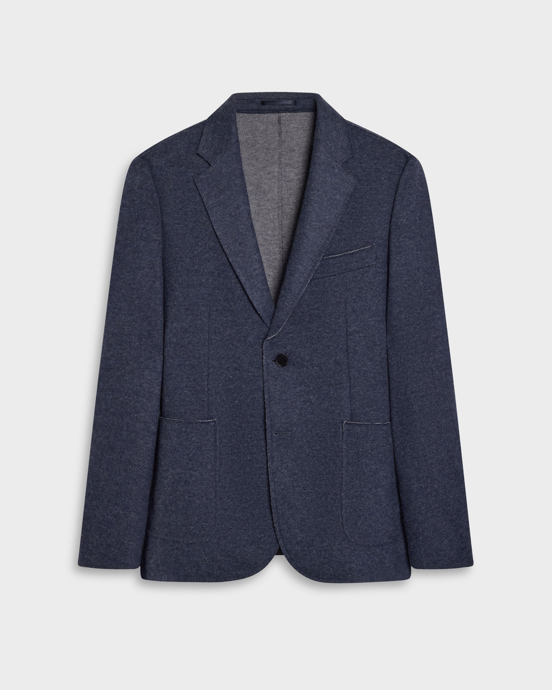 Solid Wool Blazer in Night Blue