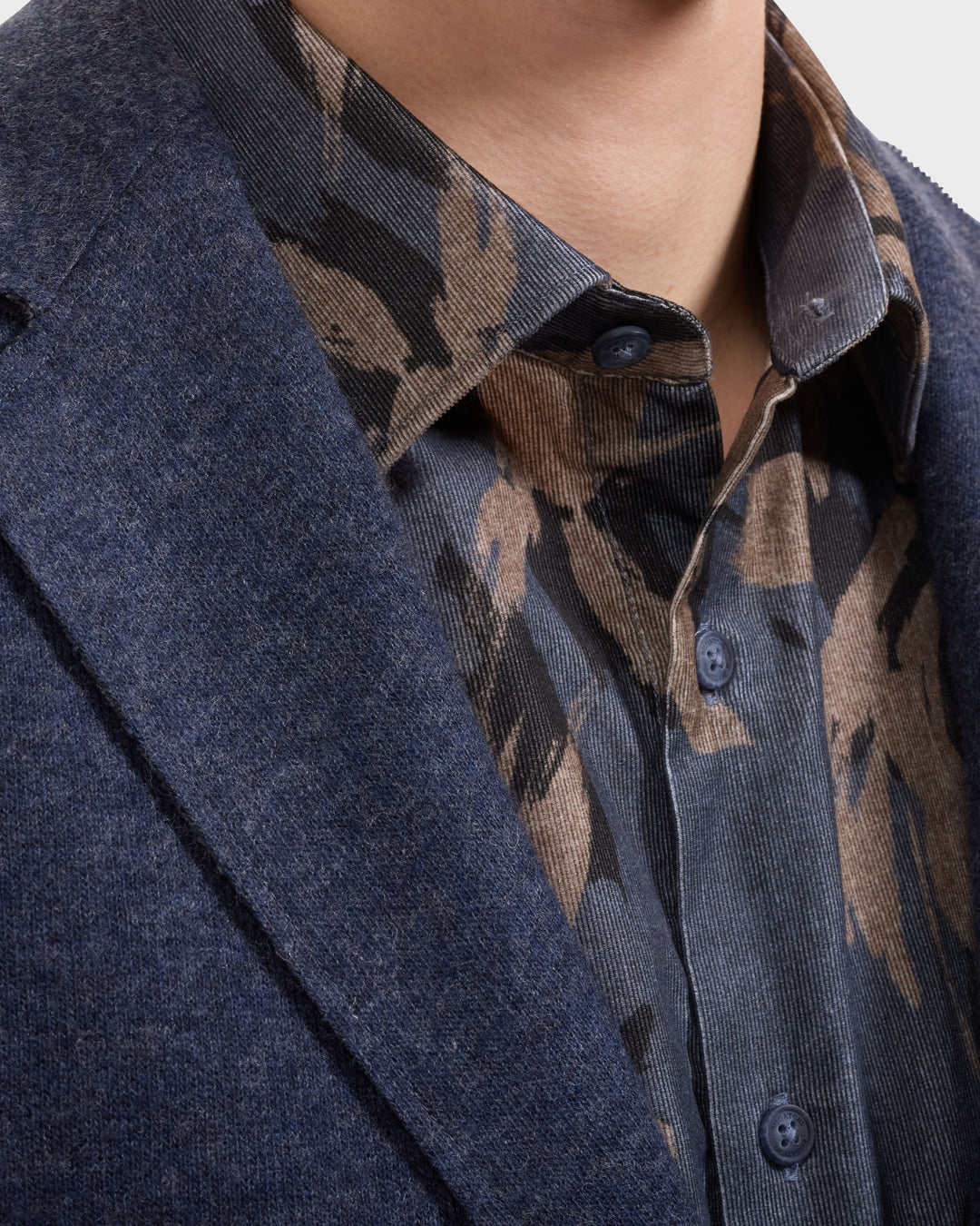 Solid Wool Blazer in Night Blue
