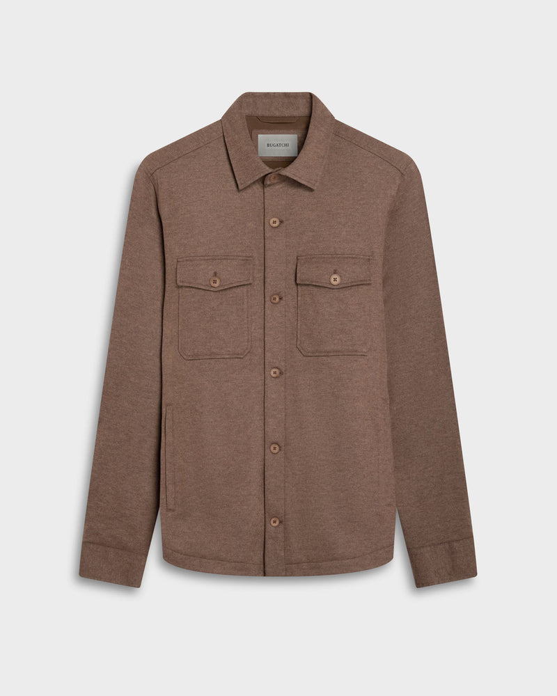 Solid Shirt Jacket in Tobacco-M-TOBACCO-BUGATCHI-Levy's Clothier