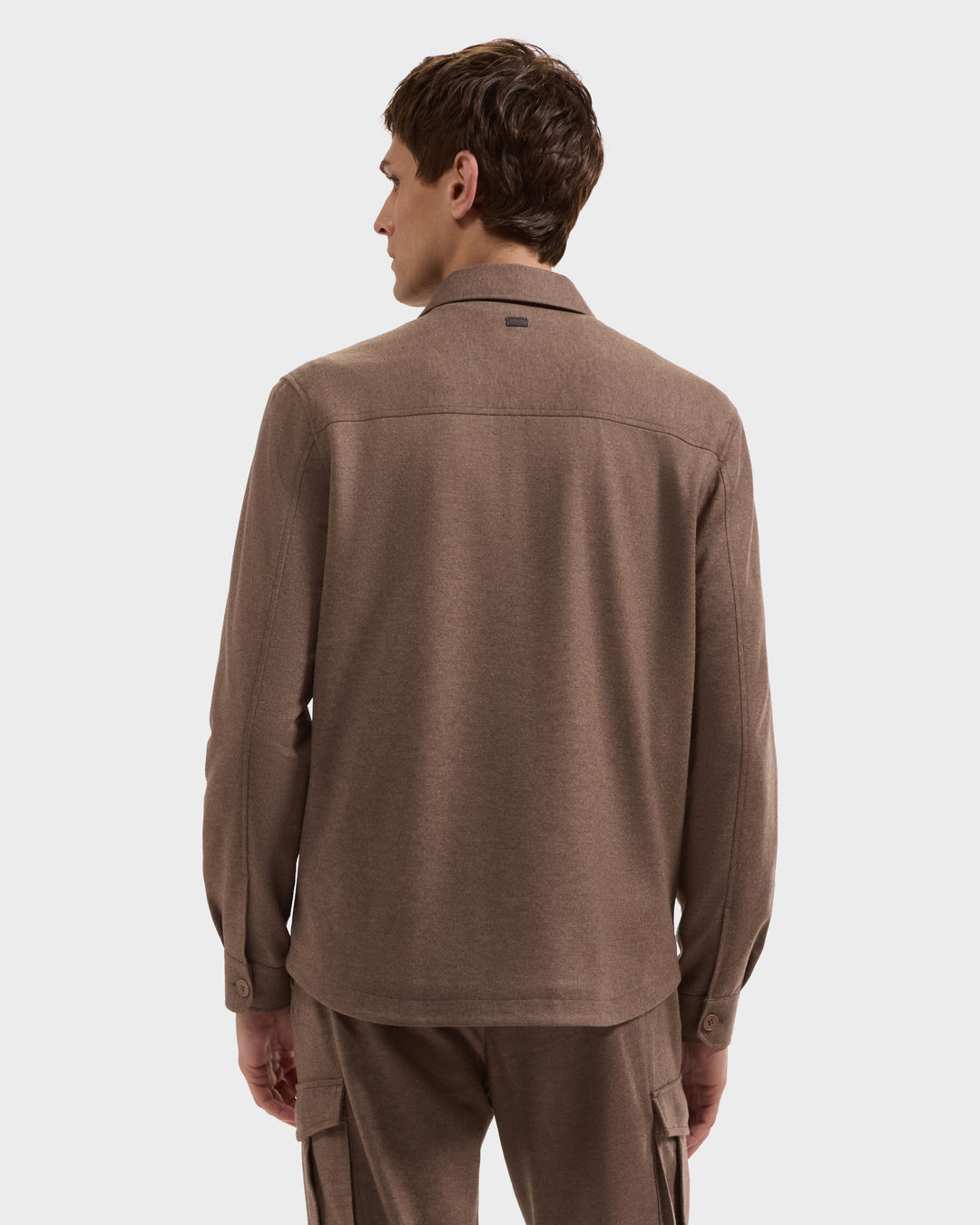 Solid Shirt Jacket in Tobacco