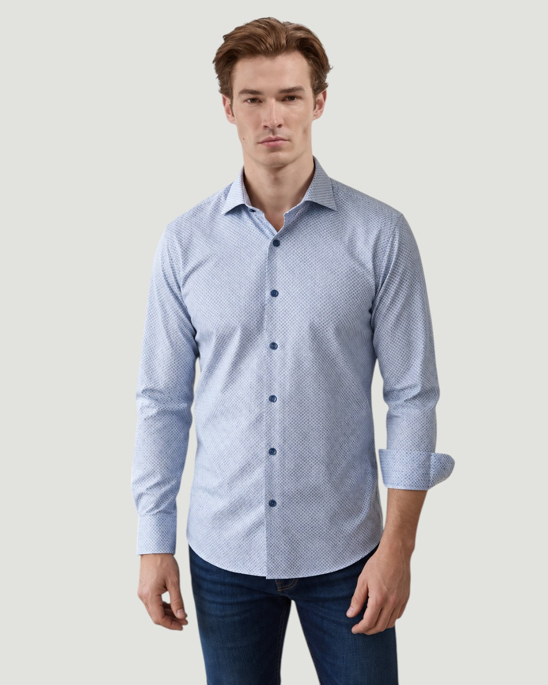 James OoohCotton Circle Long-Sleeve Shirt in Air Blue-S-AIR BLUE-BUGATCHI-Levy's Clothier