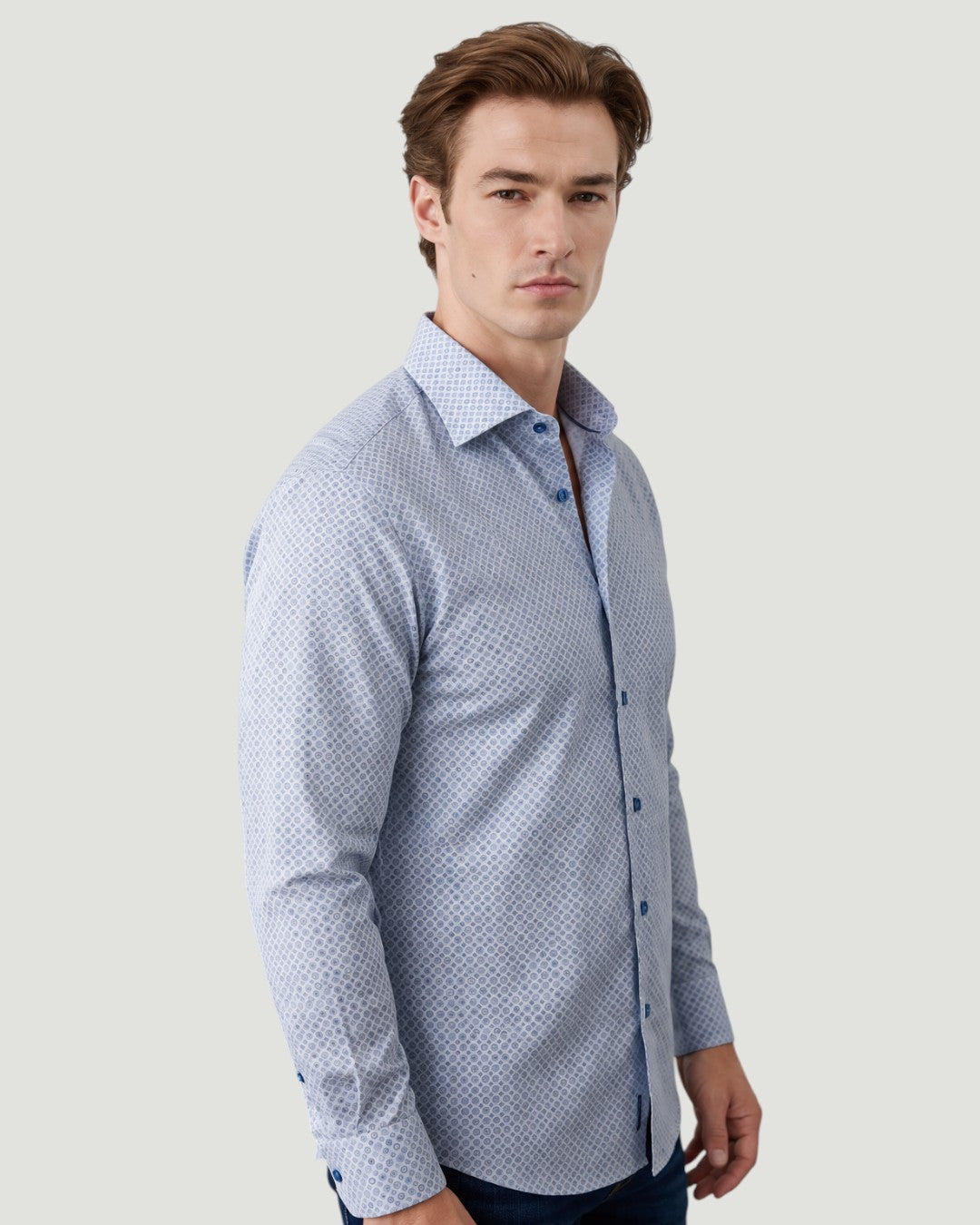 James OoohCotton Circle Long-Sleeve Shirt in Air Blue-S-AIR BLUE-BUGATCHI-Levy's Clothier