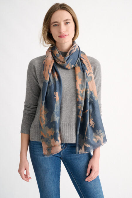 Kinross Cashmere Tapestry Print Scarf