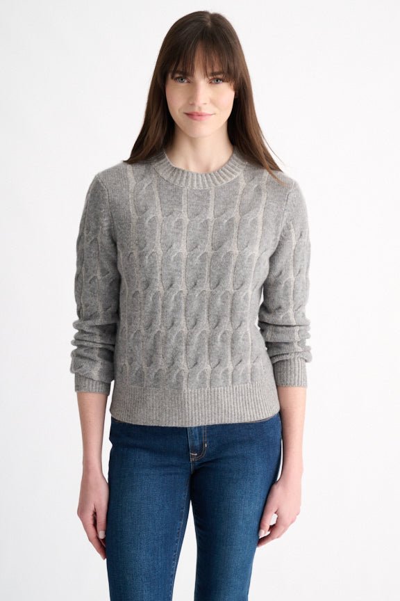 PLAITED CABLE CREW SWEATER
