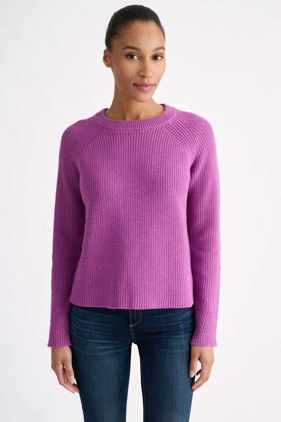RIB RAGLAN CREW SWEATER