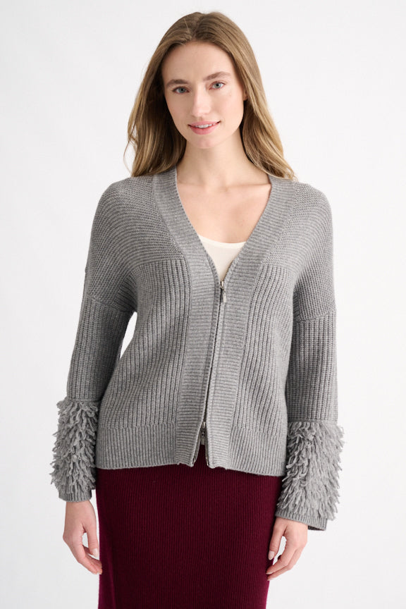 FRINGE SLEEVE CARDIGAN