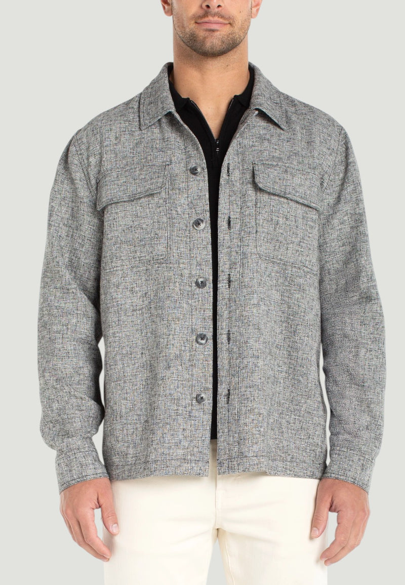 Men's Flap Pocket Overshirt - Black Multi-XS-BLKMLTI-LIVERPOOL-Levy's Clothier