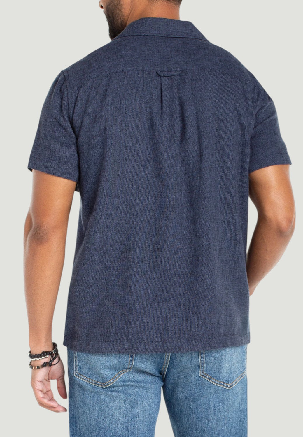 Men's Button Up Camp Shirt - Navy-XS-NAVY-LIVERPOOL-Levy's Clothier