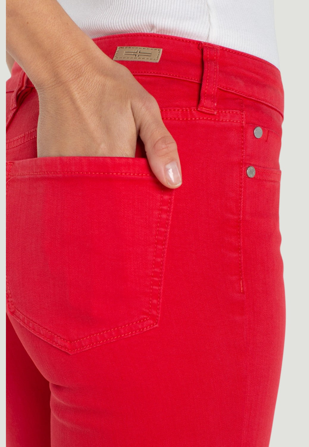 Hannah Crop Flare With Slit Hem - Cherry Rose-0-CHERRY-LIVERPOOL-Levy's Clothier