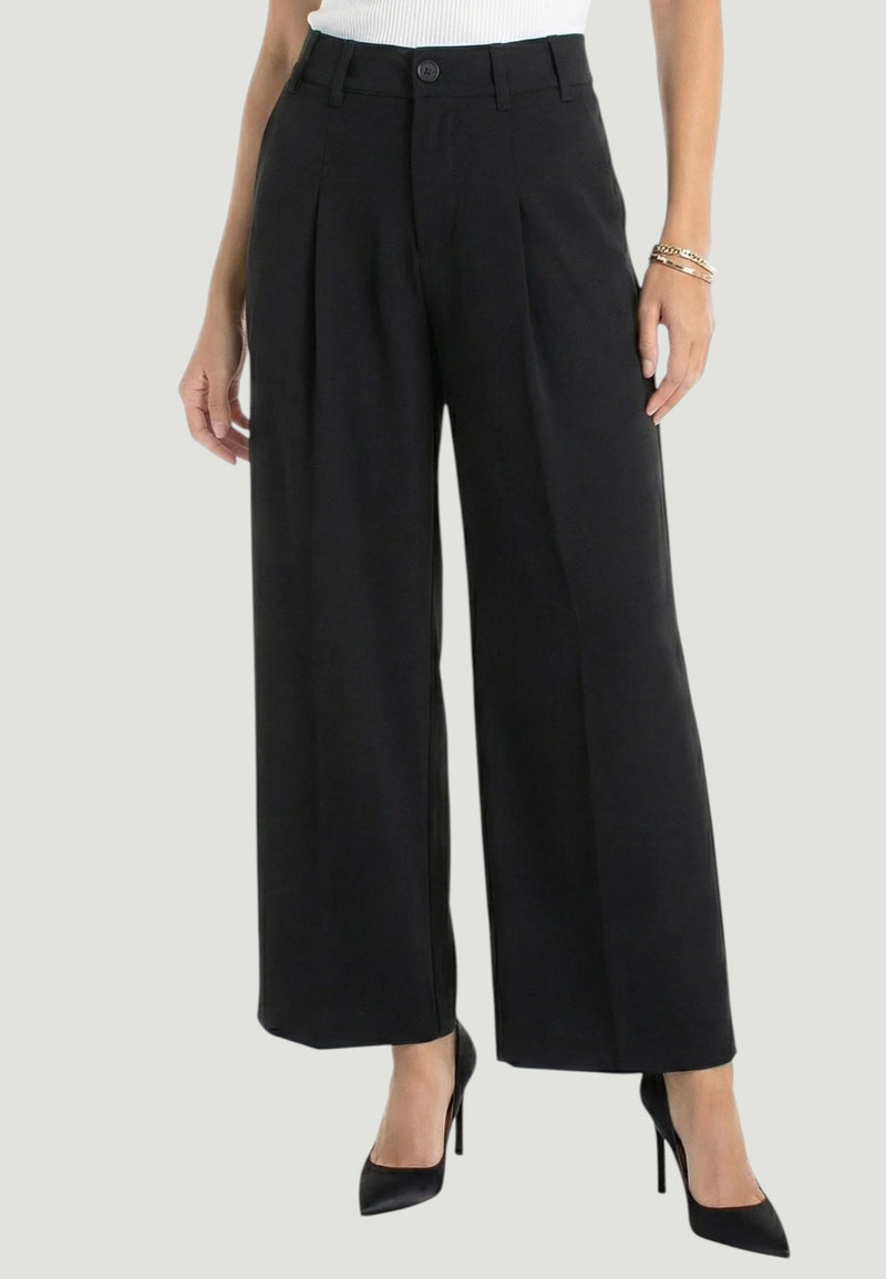 High Rise Pleated Wide Leg Trouser-0-BLACK-LIVERPOOL-Levy's Clothier