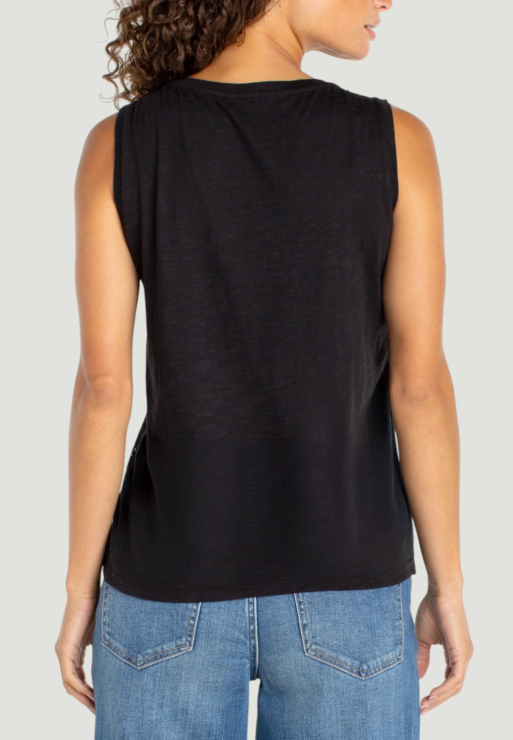 Sleeveless Lace-to-Knit Hybrid Top - Black-XS-LIVERPOOL-Levy's Clothier