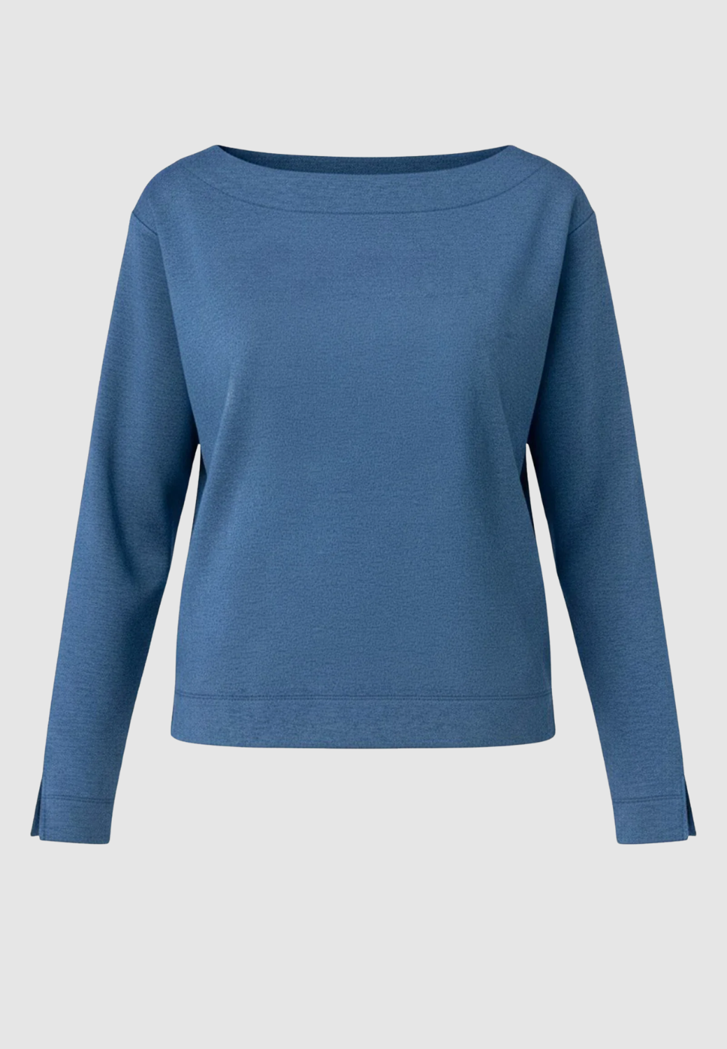 Long Sleeve Boat Neck Top-XS-HEATHERED NAVY-LIVERPOOL-Levy's Clothier