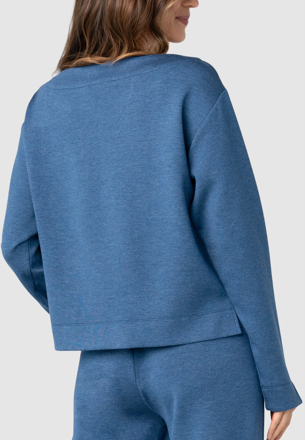 Long Sleeve Boat Neck Top-XS-HEATHERED NAVY-LIVERPOOL-Levy's Clothier