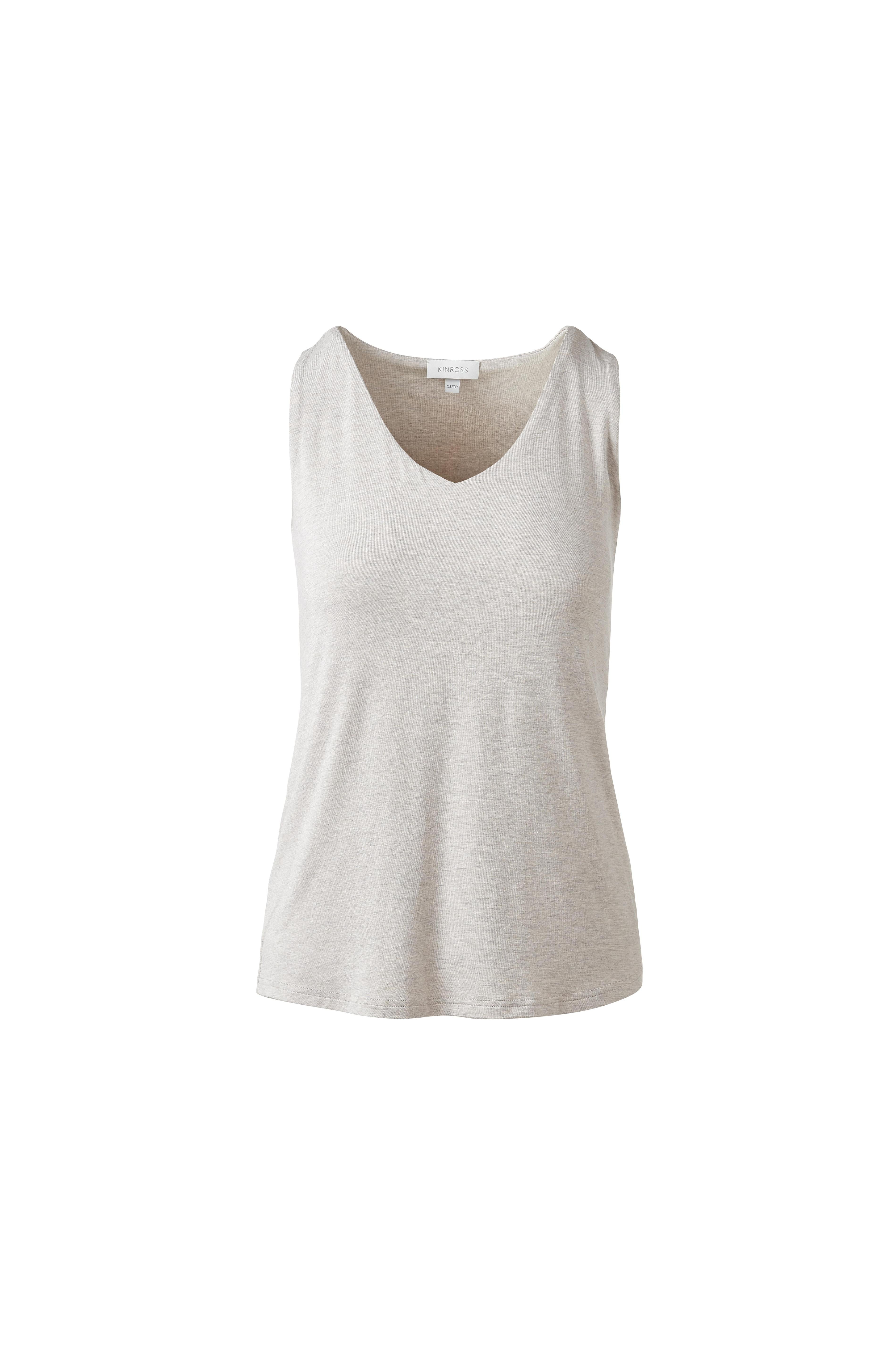 BAMBOO HI LOW VEE TANK-AGATE-XS-Kinross Cashmere-Levy's Clothier