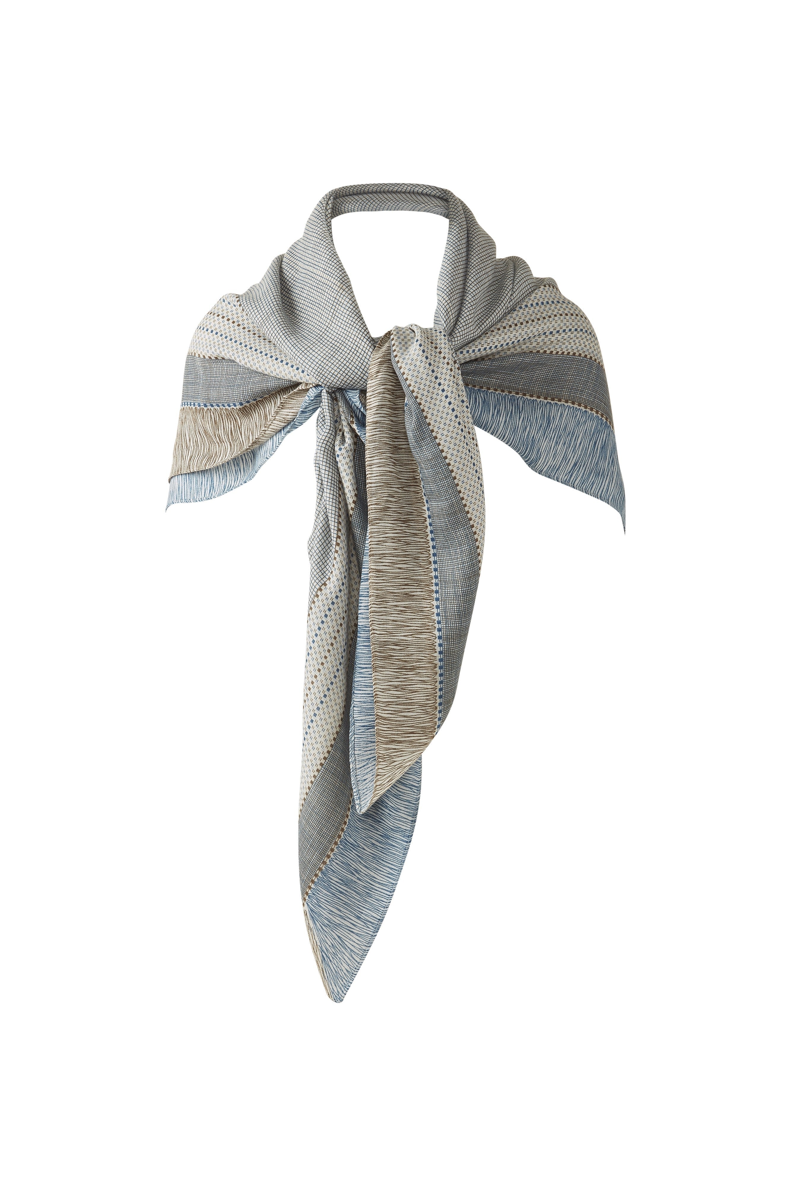 CHECKED OUT PRINT SCARF-MULTI-OS-Kinross Cashmere-Levy's Clothier