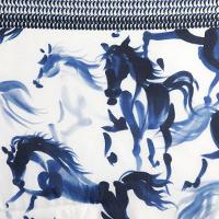 HORSE PRINT SCARF-NAVY-OS-Kinross Cashmere-Levy's Clothier