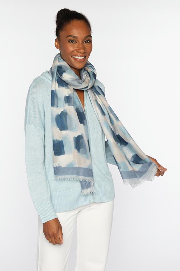 BRUSHSTROKE PRINT SCARF-INK_MULTI-OS-Kinross Cashmere-Levy's Clothier