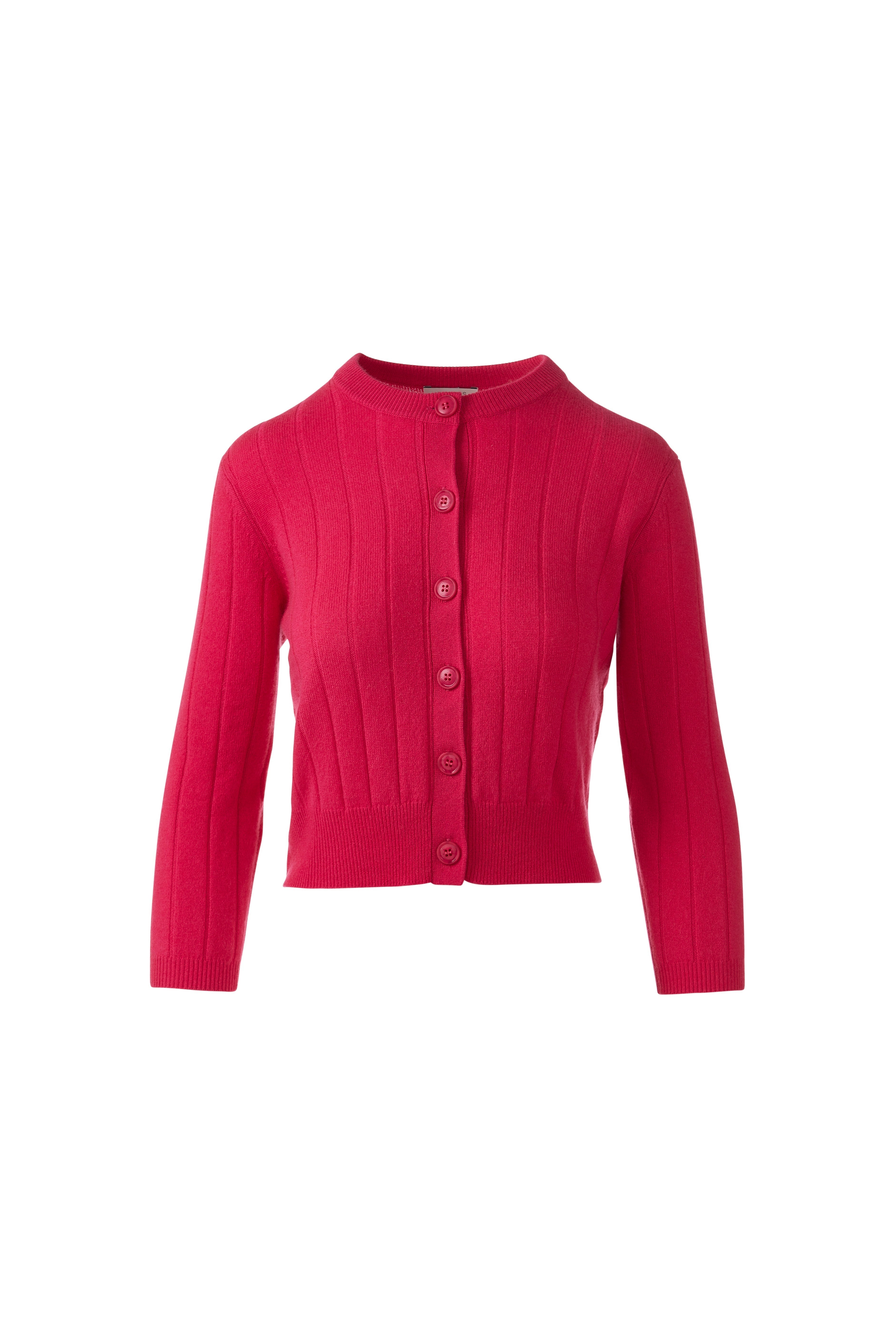 SHORT RIB CREW CARDIGAN-CLOUD-XS-Kinross Cashmere-Levy's Clothier