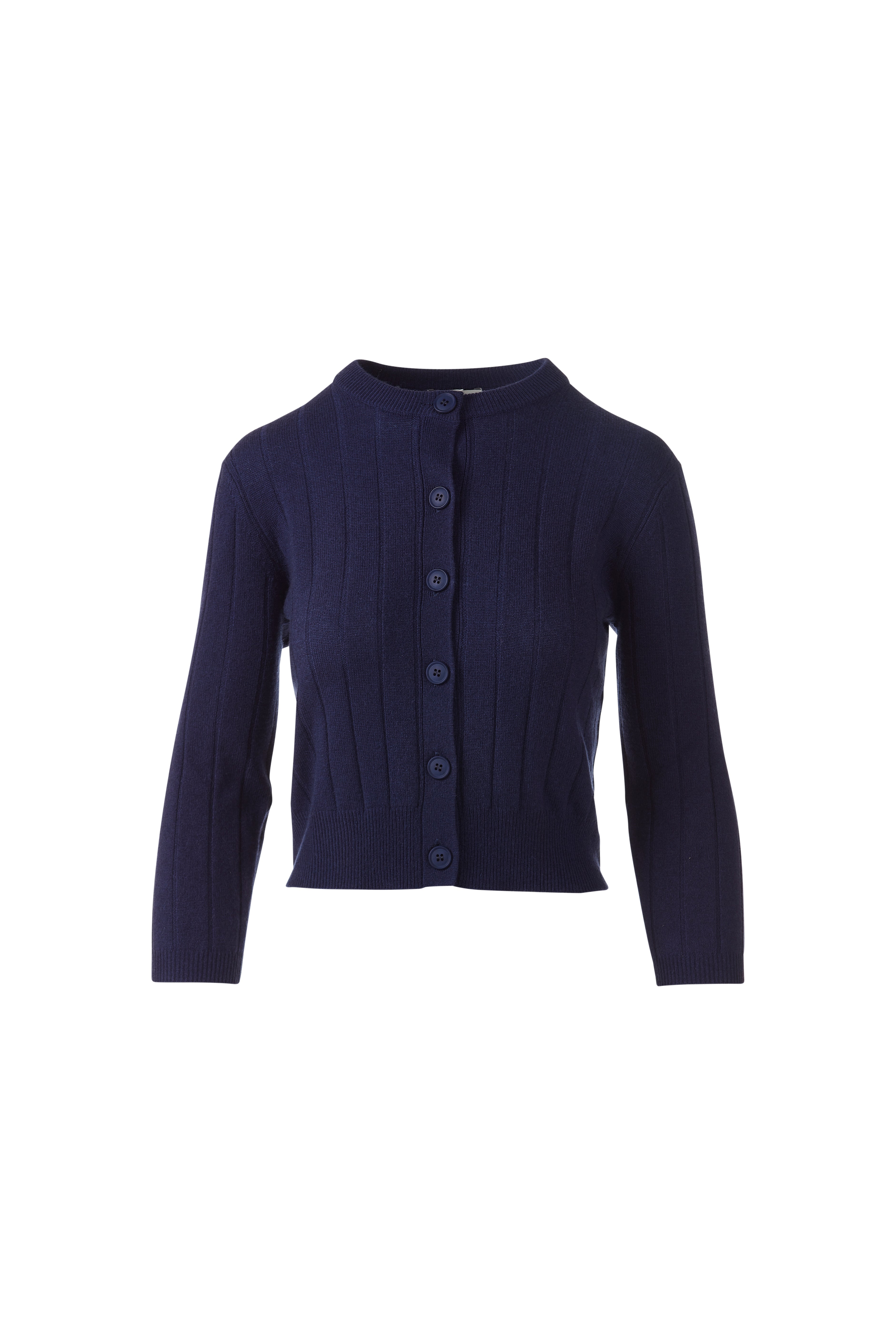 SHORT RIB CREW CARDIGAN-CLOUD-XS-Kinross Cashmere-Levy's Clothier