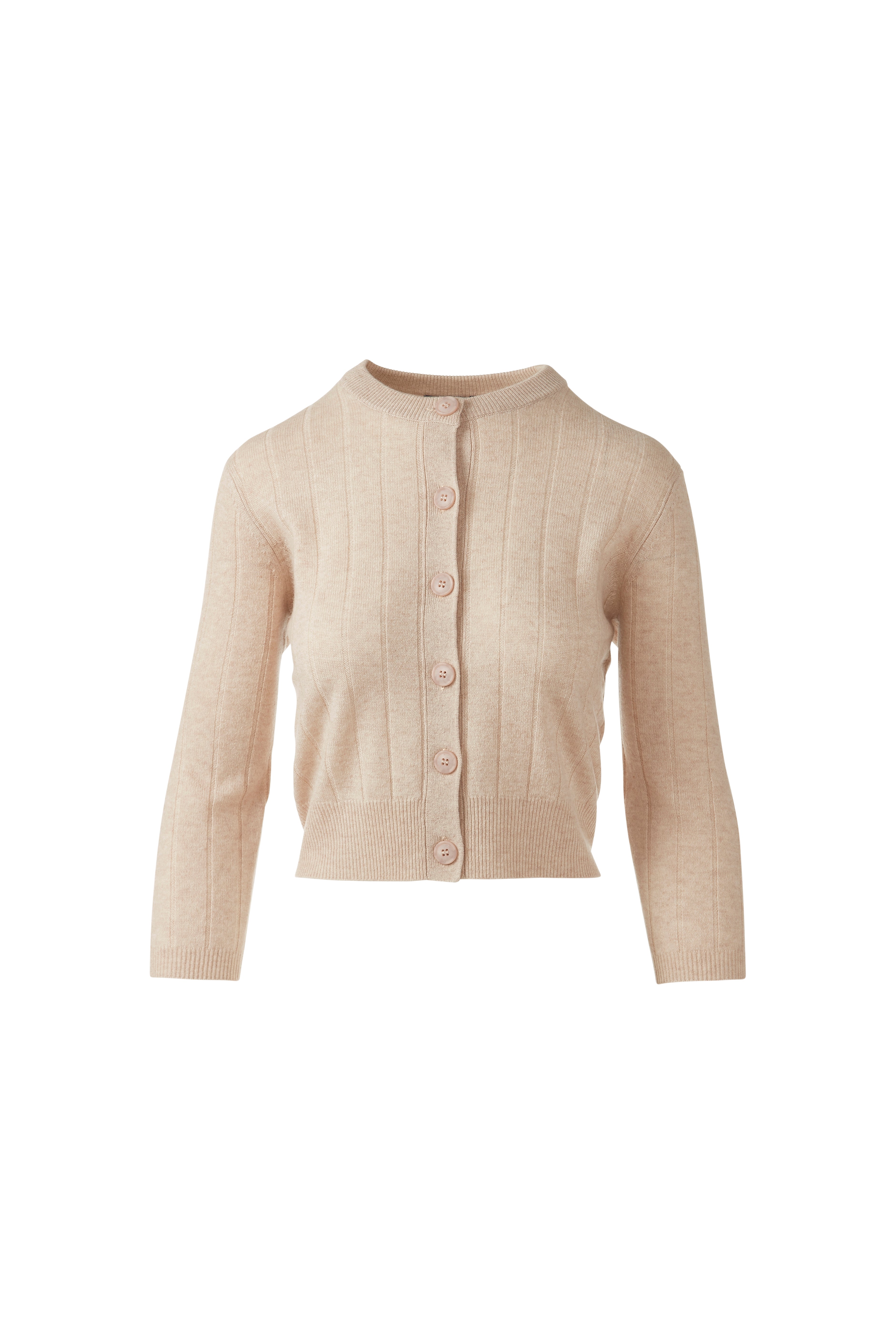 SHORT RIB CREW CARDIGAN-CLOUD-XS-Kinross Cashmere-Levy's Clothier