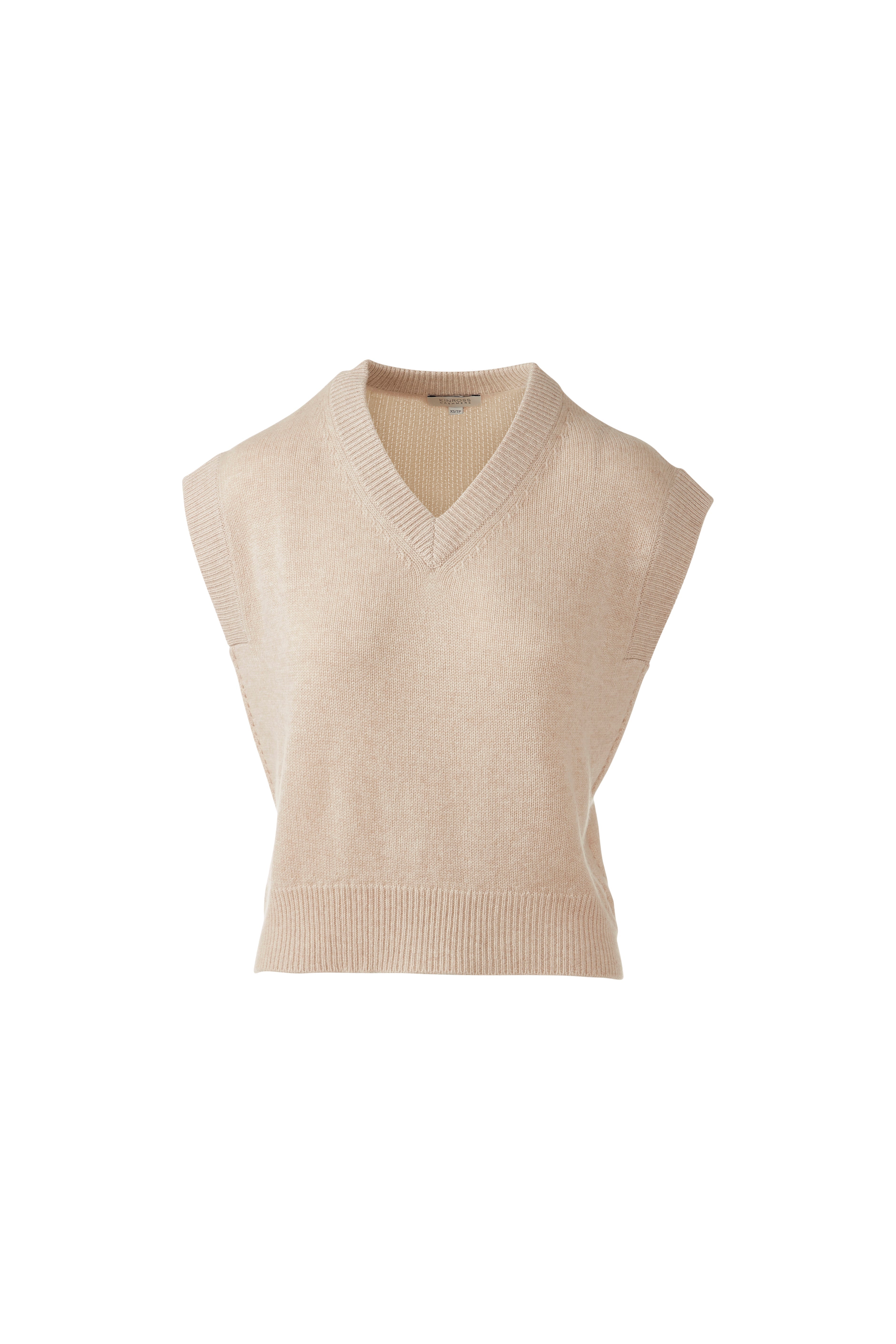 MARLED CAP SLEEVE VEE-SKYWAY/CLOUD-XS-Kinross Cashmere-Levy's Clothier