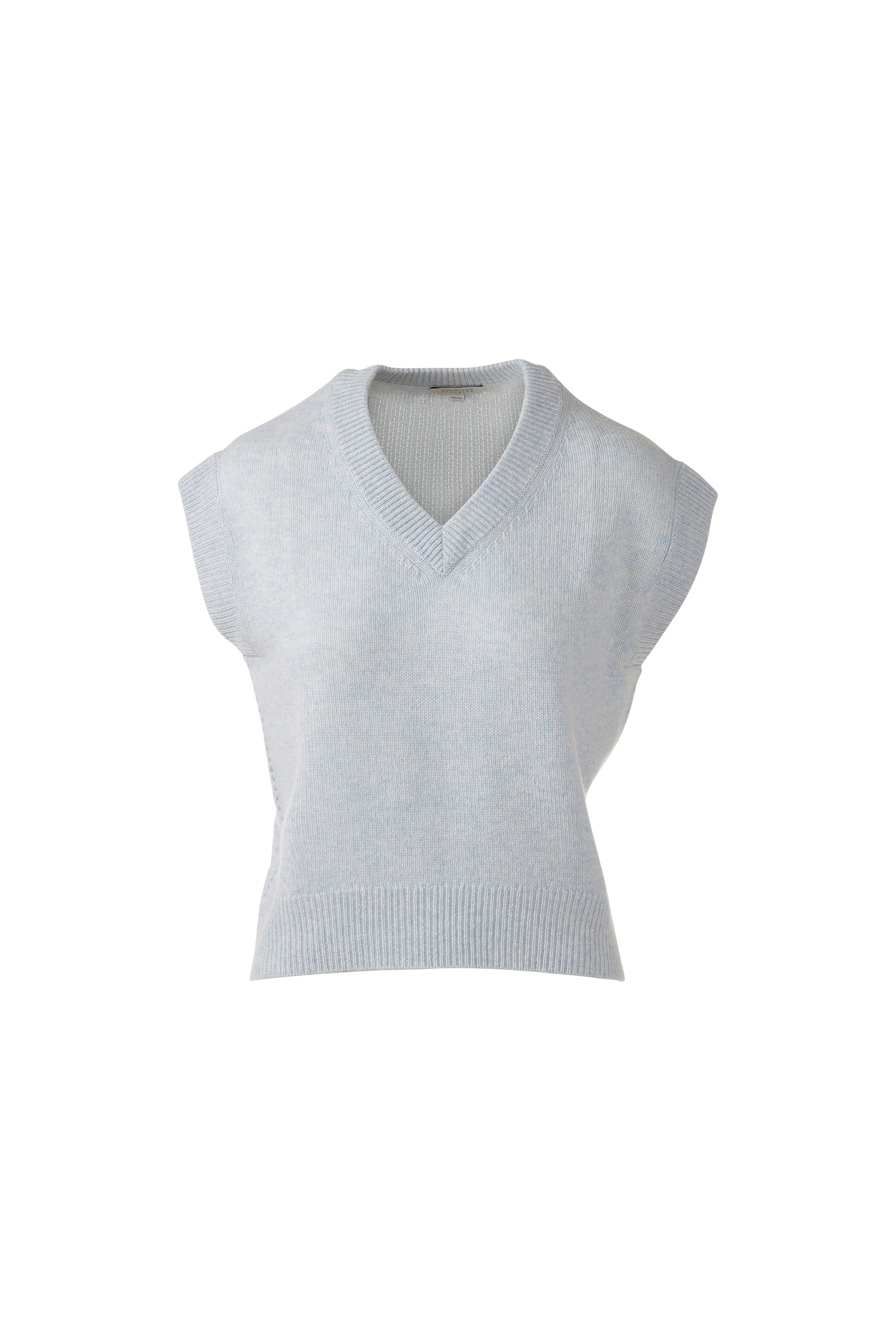 MARLED CAP SLEEVE VEE-SKYWAY/CLOUD-XS-Kinross Cashmere-Levy's Clothier