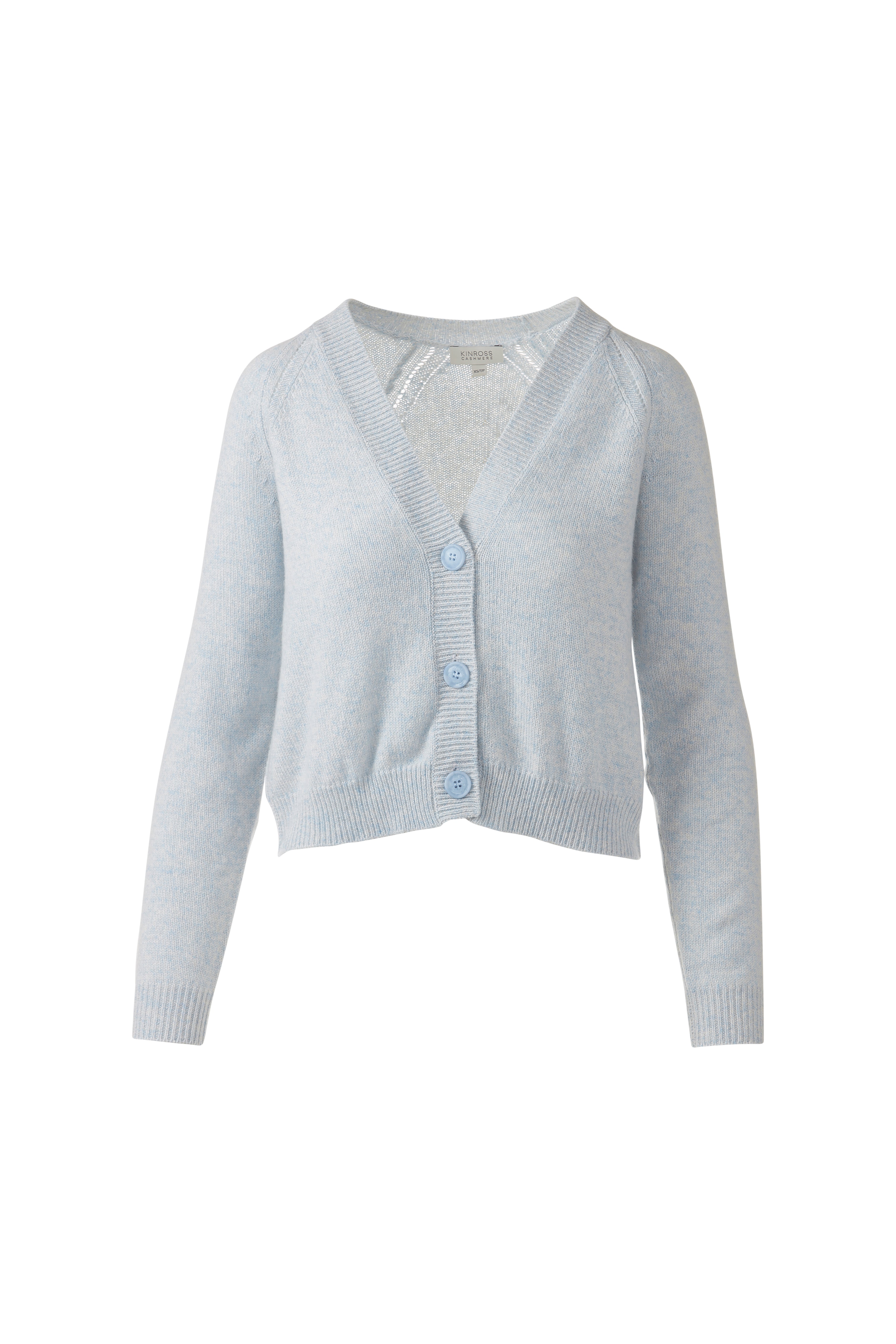 MARLED VEE CARDIGAN-LILAC/CLOUD-XS-Kinross Cashmere-Levy's Clothier