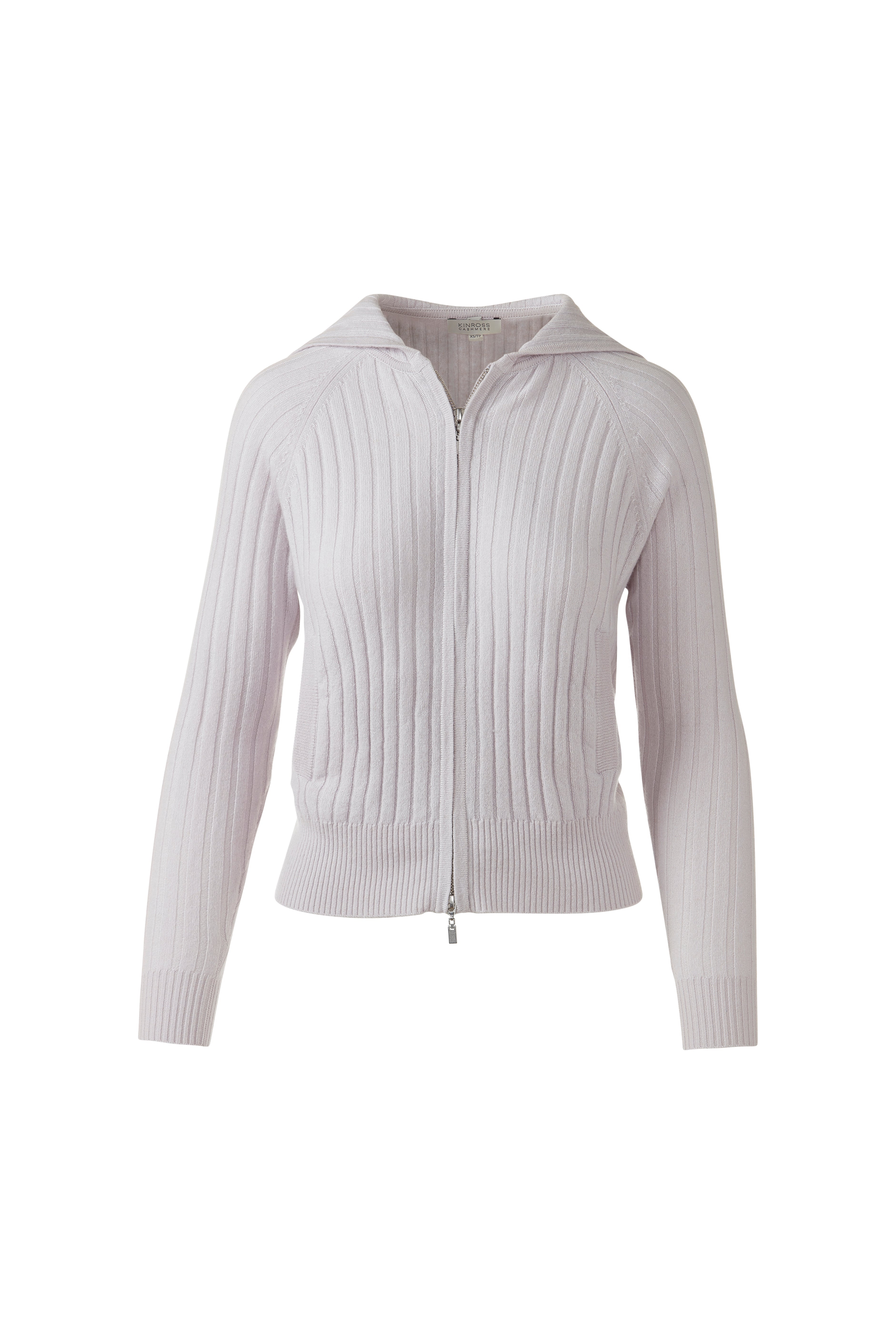 RAGLAN RIB ZIP HOODIE-DOVE-XS-Kinross Cashmere-Levy's Clothier
