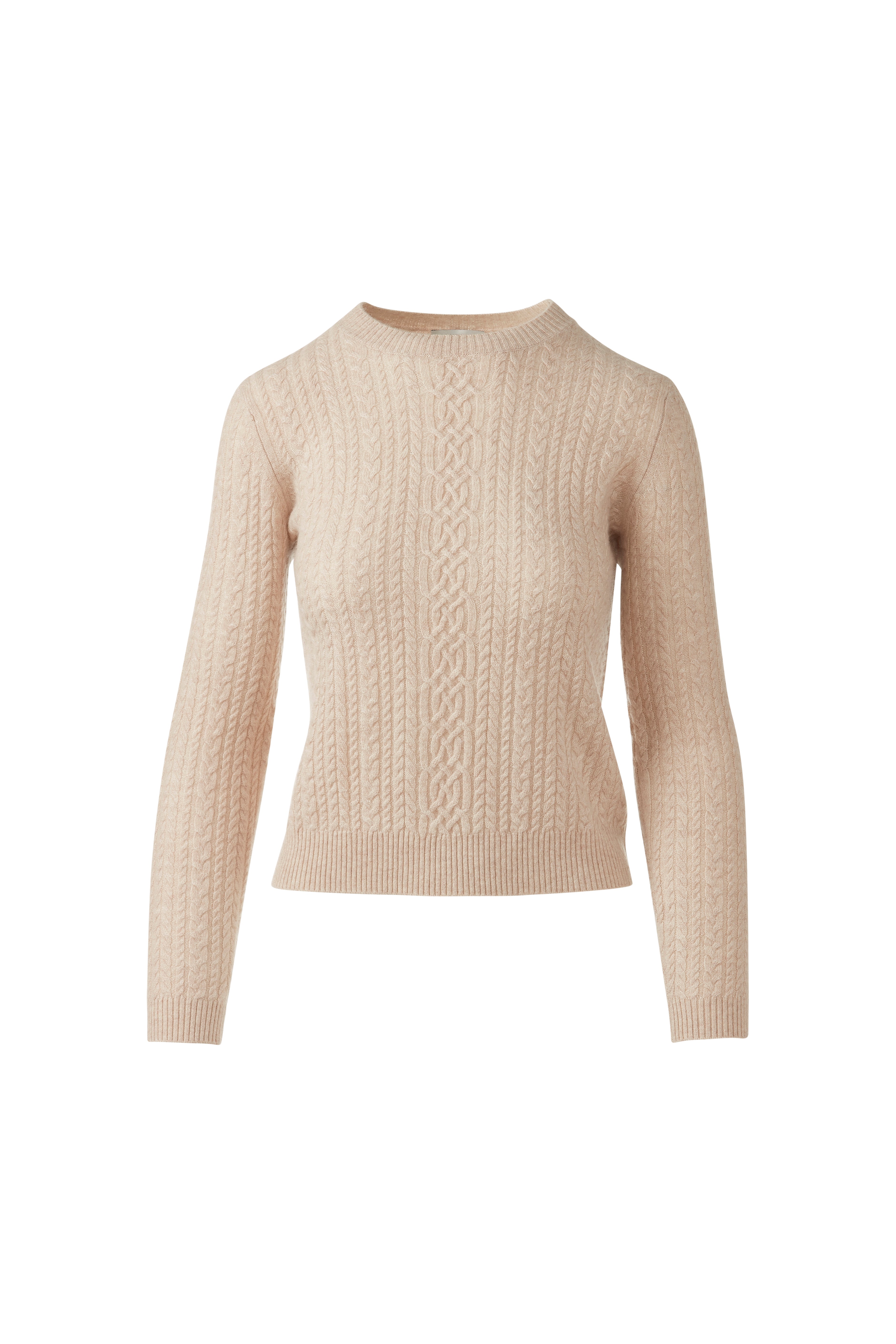 MICRO CABLE CREW-STRAW-XS-Kinross Cashmere-Levy's Clothier