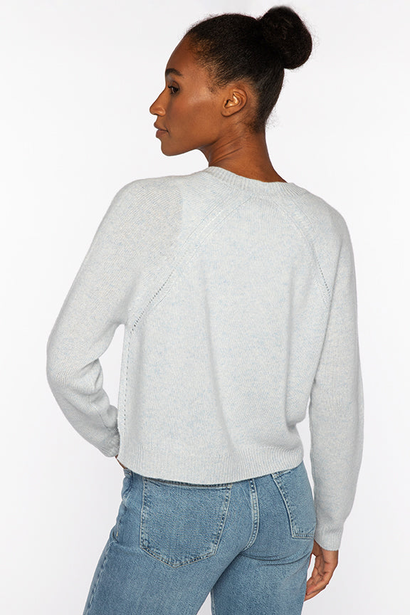 MARLED VEE CARDIGAN-LILAC/CLOUD-XS-Kinross Cashmere-Levy's Clothier