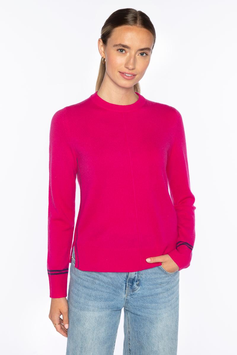 POP TRIM CREW-DAHLIA-XS-Kinross Cashmere-Levy's Clothier