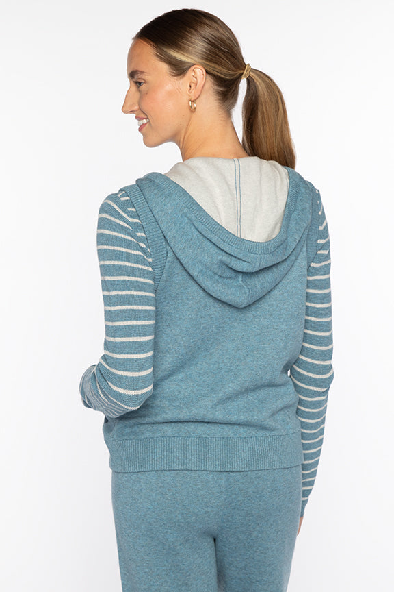 SLEEVELESS ZIP HOODIE-SAGE-XS-Kinross Cashmere-Levy's Clothier