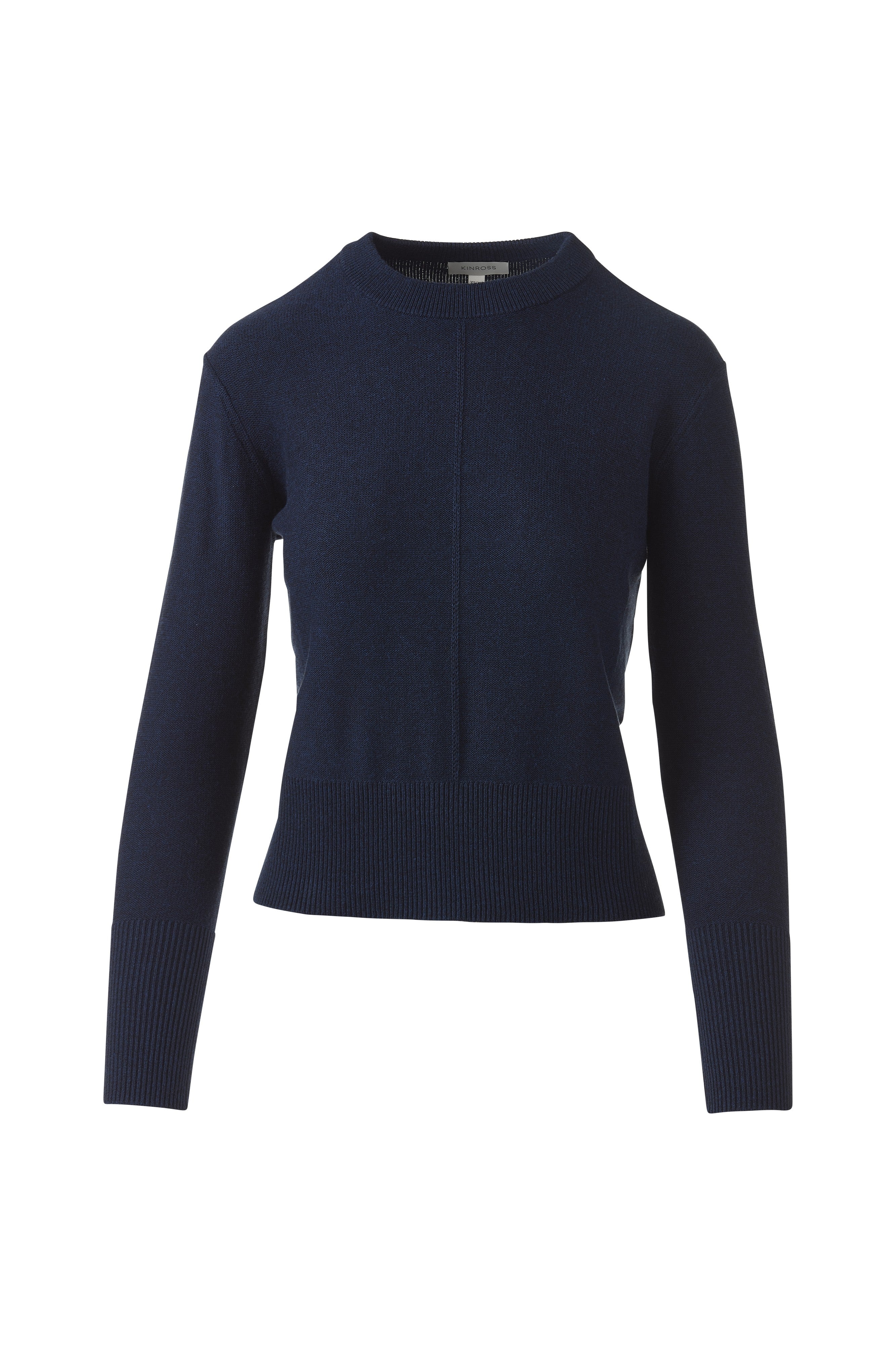 RIB TRIM CREW-WHITE-XS-Kinross Cashmere-Levy's Clothier