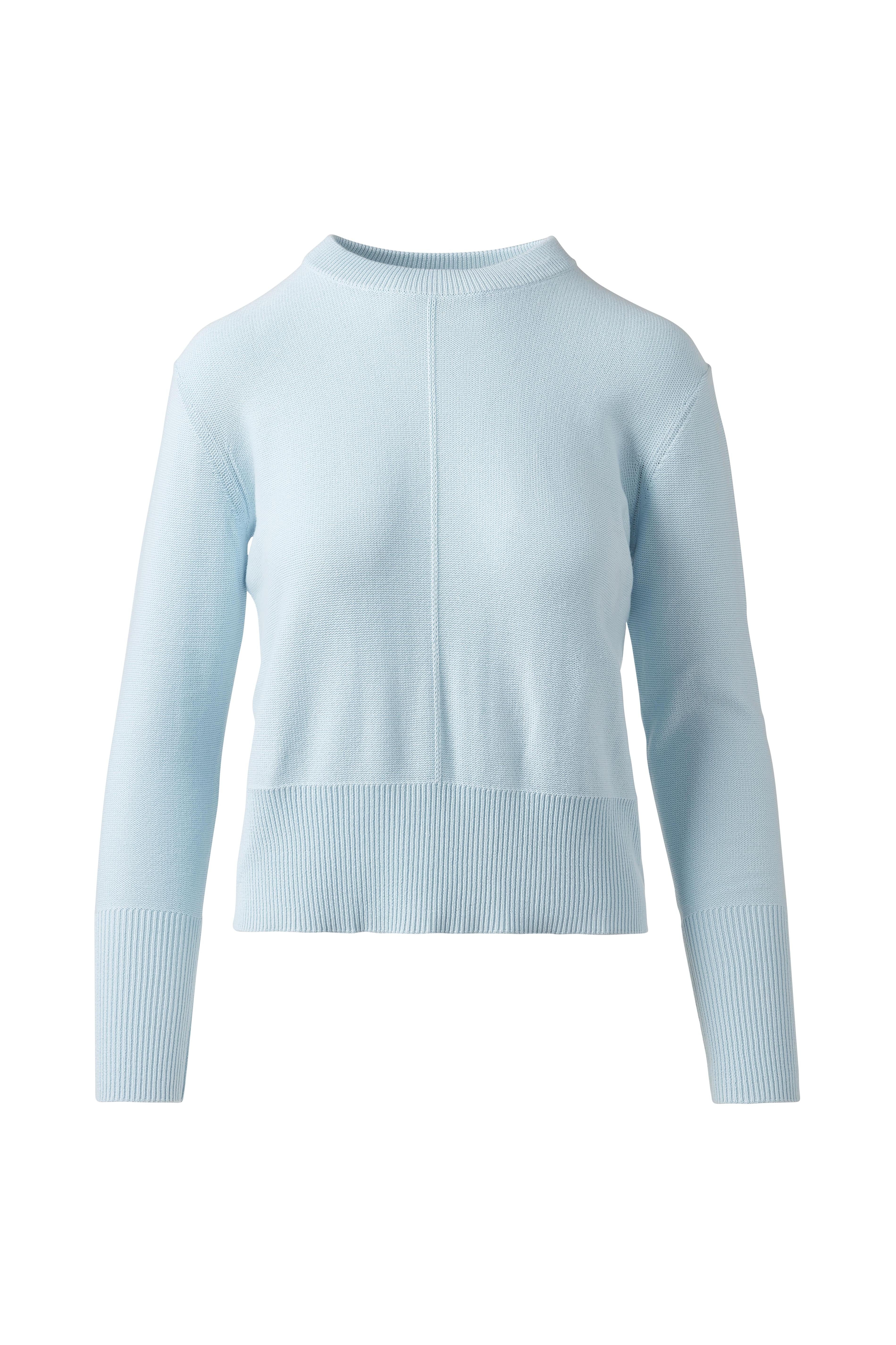 RIB TRIM CREW-WHITE-XS-Kinross Cashmere-Levy's Clothier
