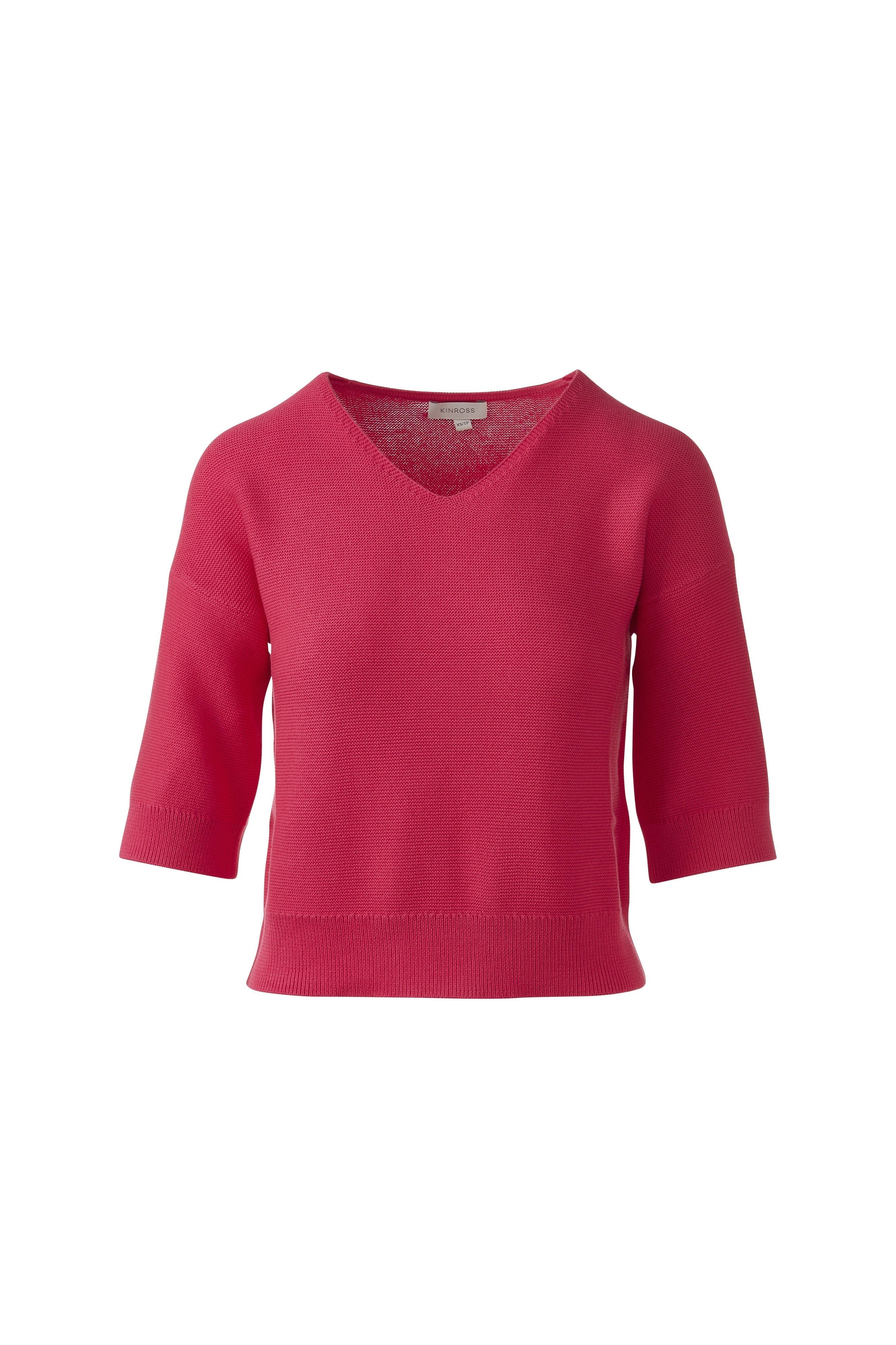 GARTER EASY VEE-DAHLIA-XS-Kinross Cashmere-Levy's Clothier