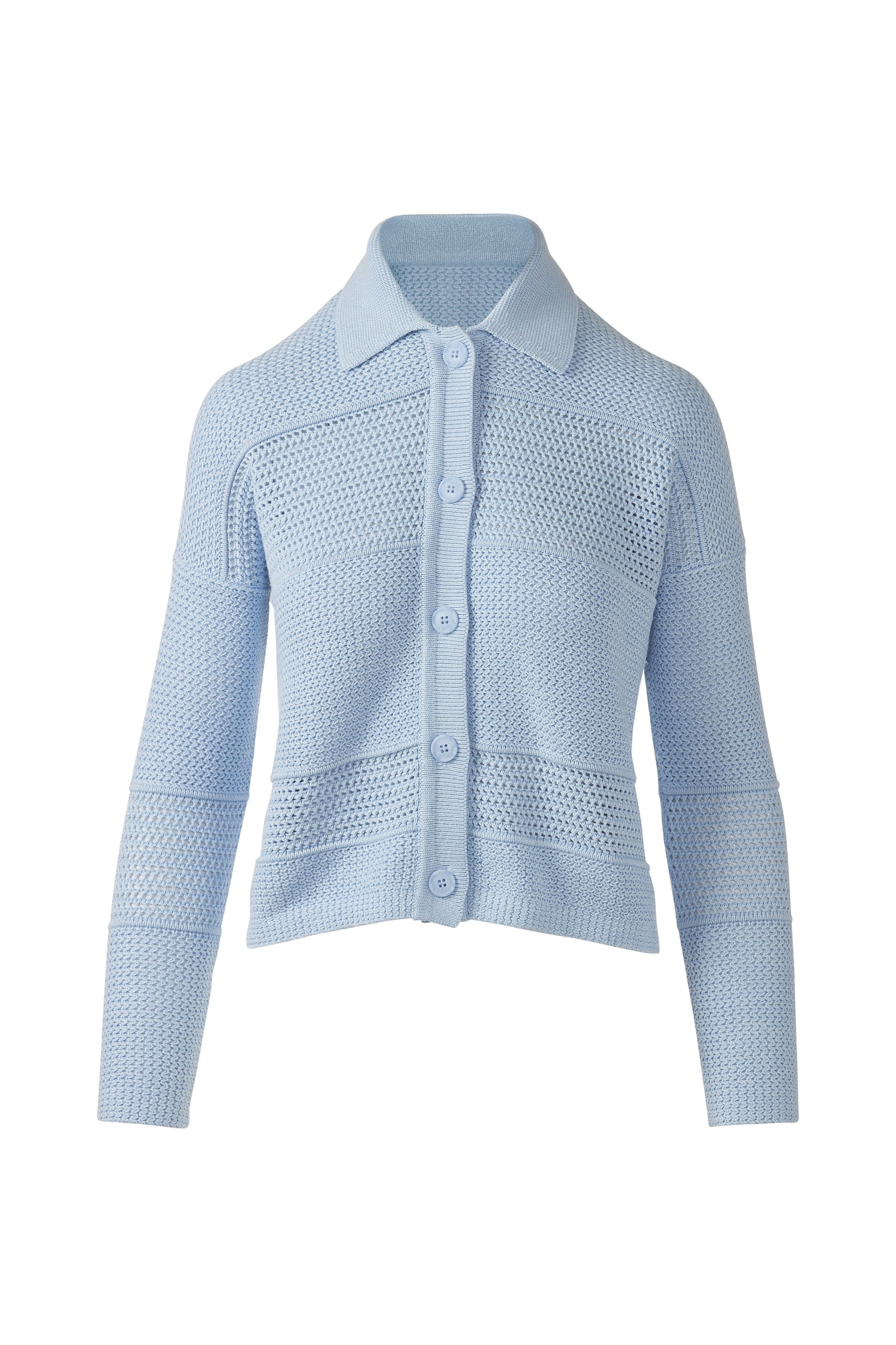 MIXED TEXTURE COLLARED CARDIGAN-SKYWAY-XS-Kinross Cashmere-Levy's Clothier