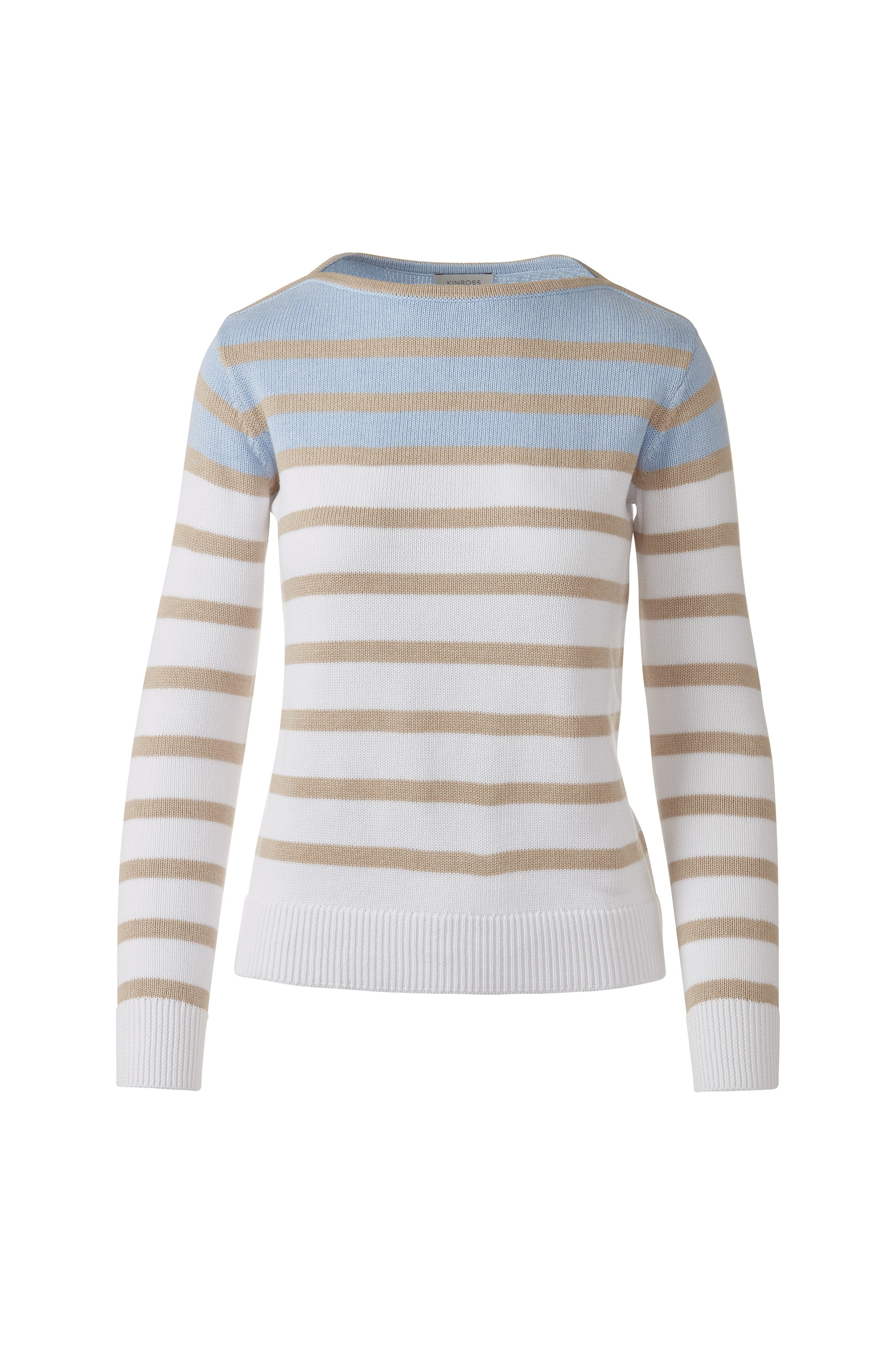 STRIPED BOATNECK-STRAW_MULTI-XS-Kinross Cashmere-Levy's Clothier
