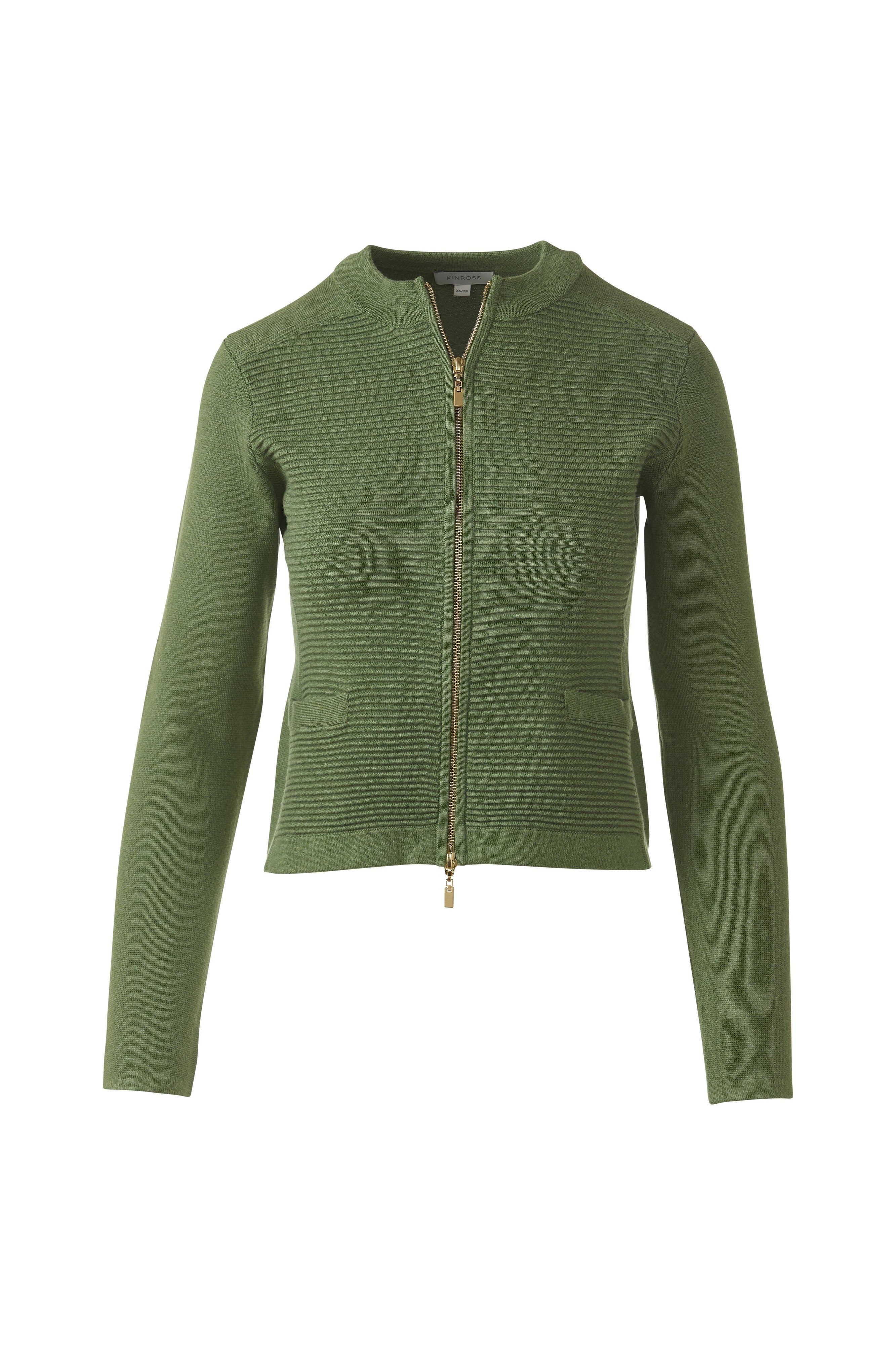 FITTED ZIP CARDIGAN-VINE-XS-Kinross Cashmere-Levy's Clothier