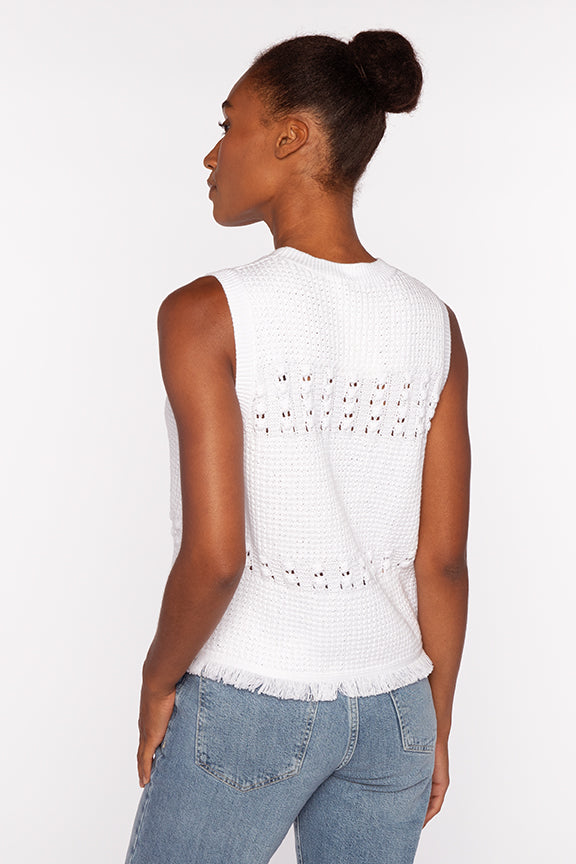 TEXTURED FRINGE SLEEVELESS CREW-DOVE-XS-Kinross Cashmere-Levy's Clothier