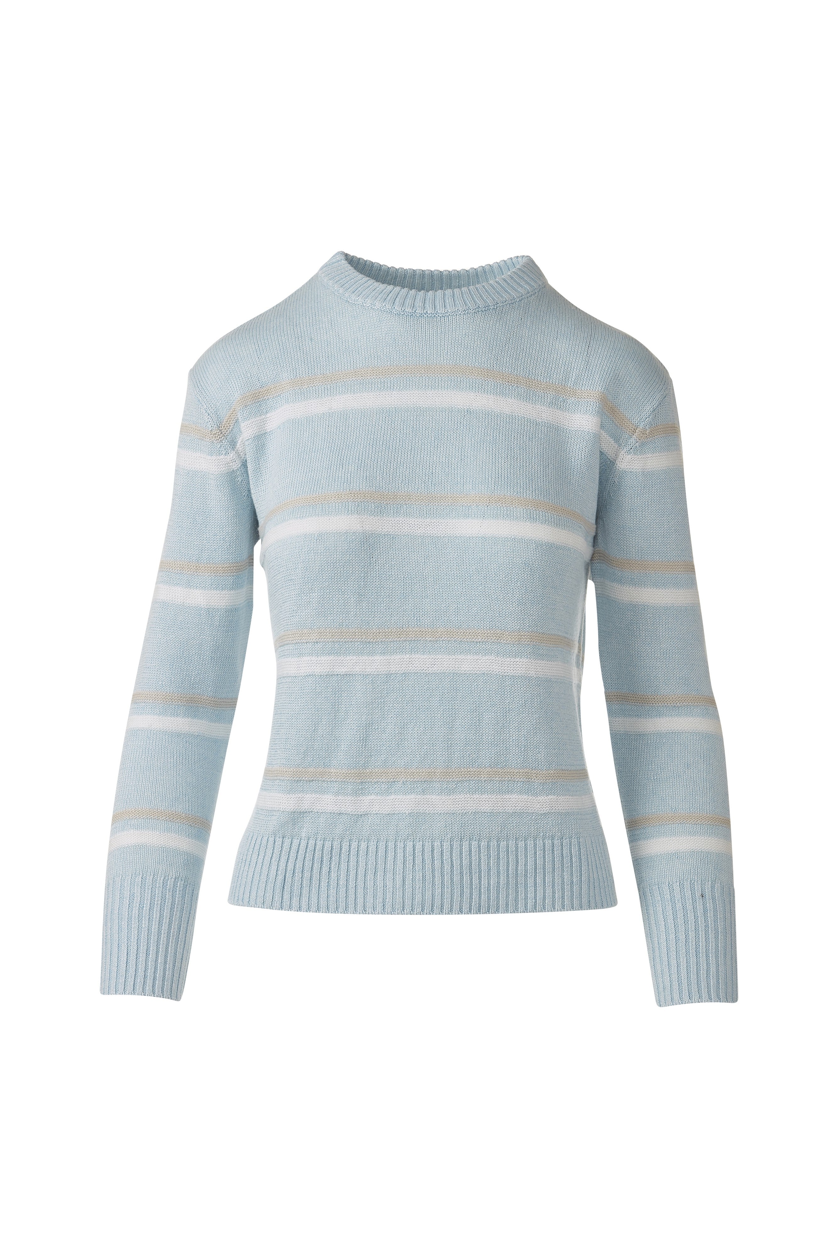 TEXTURED STRIPE CREW-CRYSTAL_MULTI-XS-Kinross Cashmere-Levy's Clothier