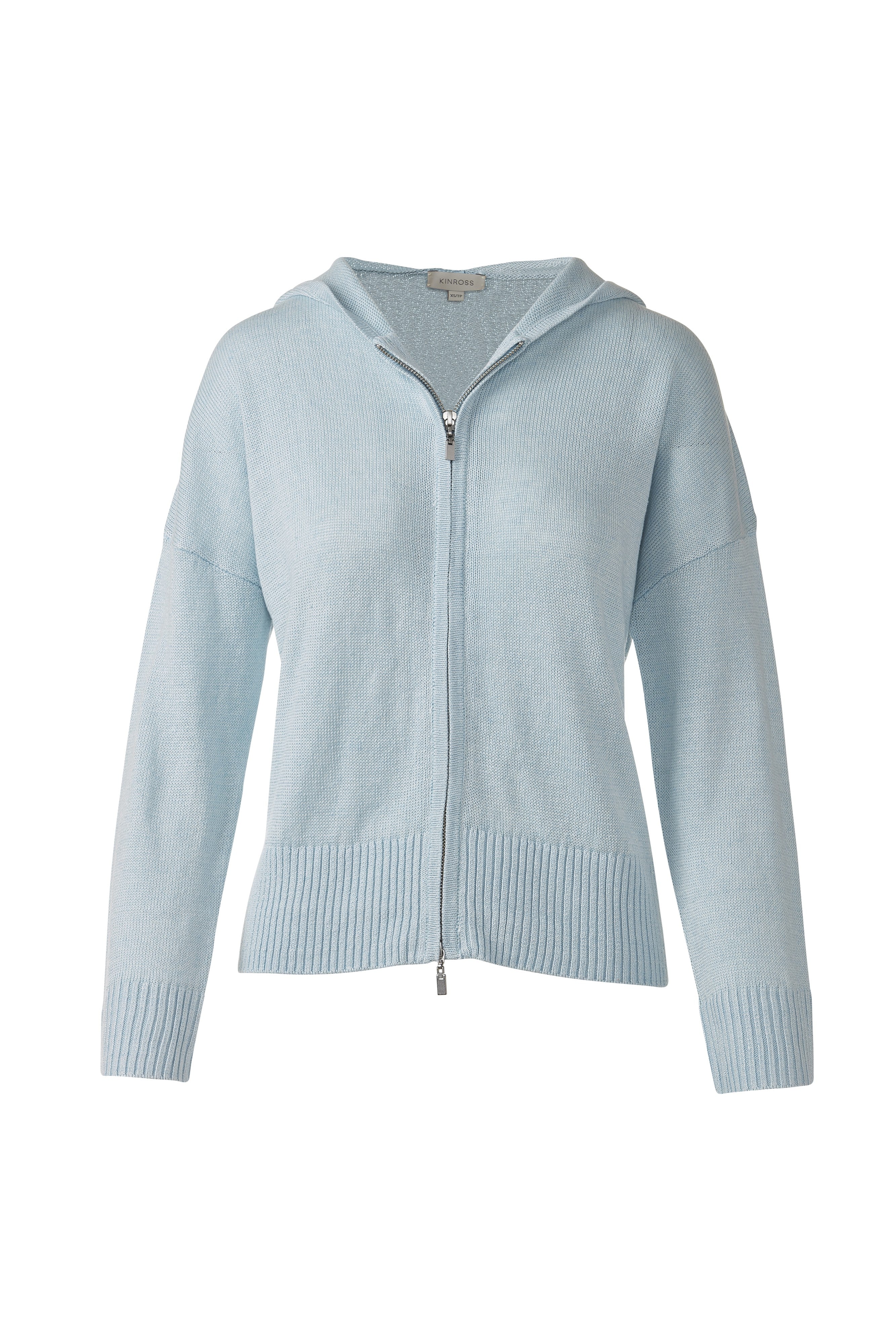 EASY ZIP HOODIE-CRYSTAL-XS-Kinross Cashmere-Levy's Clothier