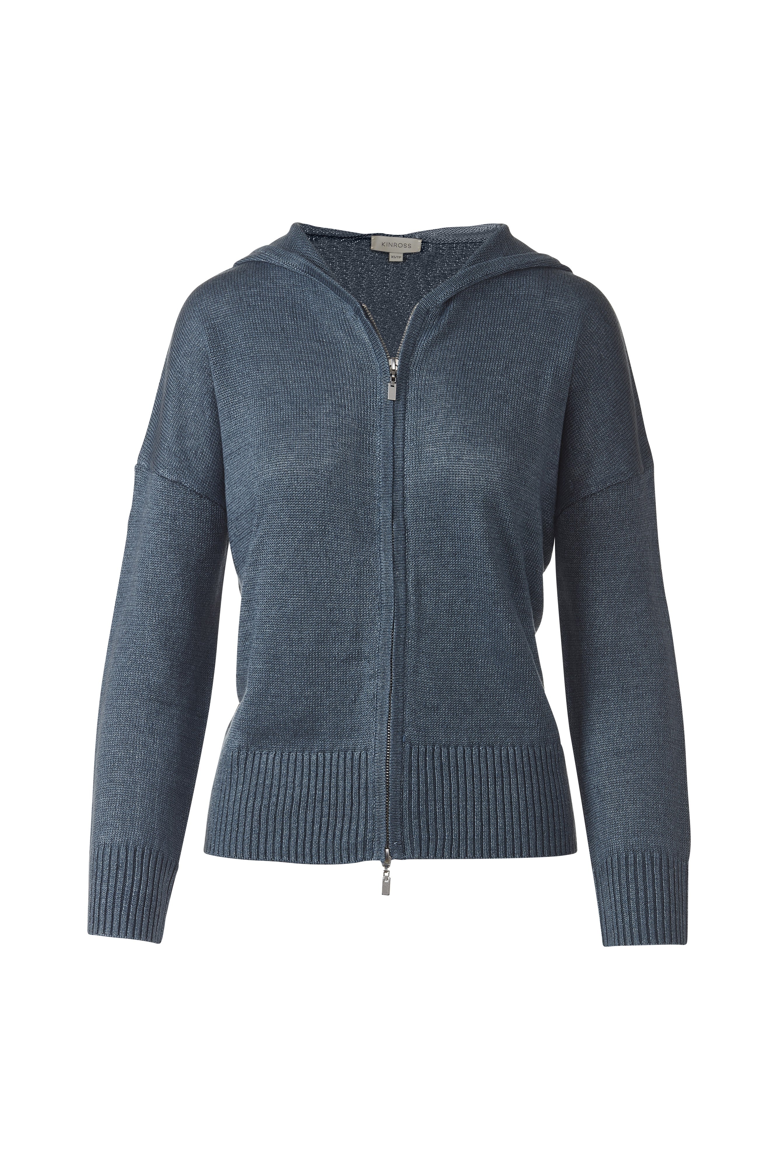 EASY ZIP HOODIE-INK-XS-Kinross Cashmere-Levy's Clothier
