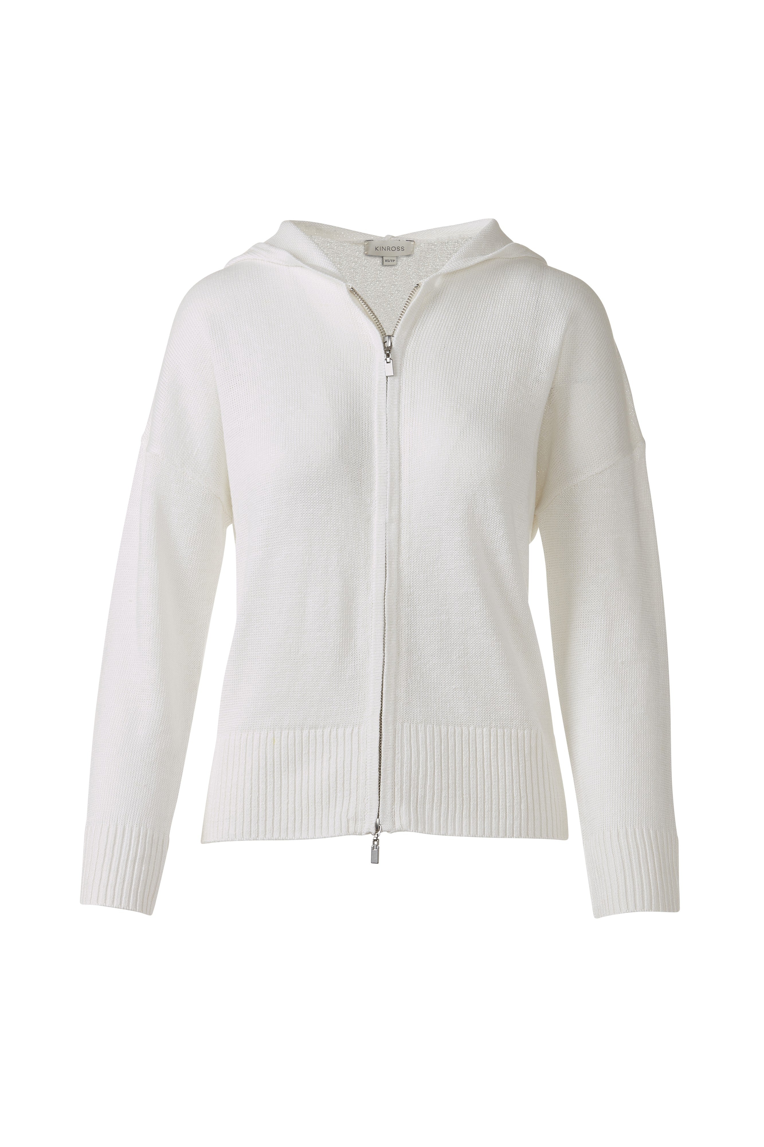 EASY ZIP HOODIE-WHITE-XS-Kinross Cashmere-Levy's Clothier