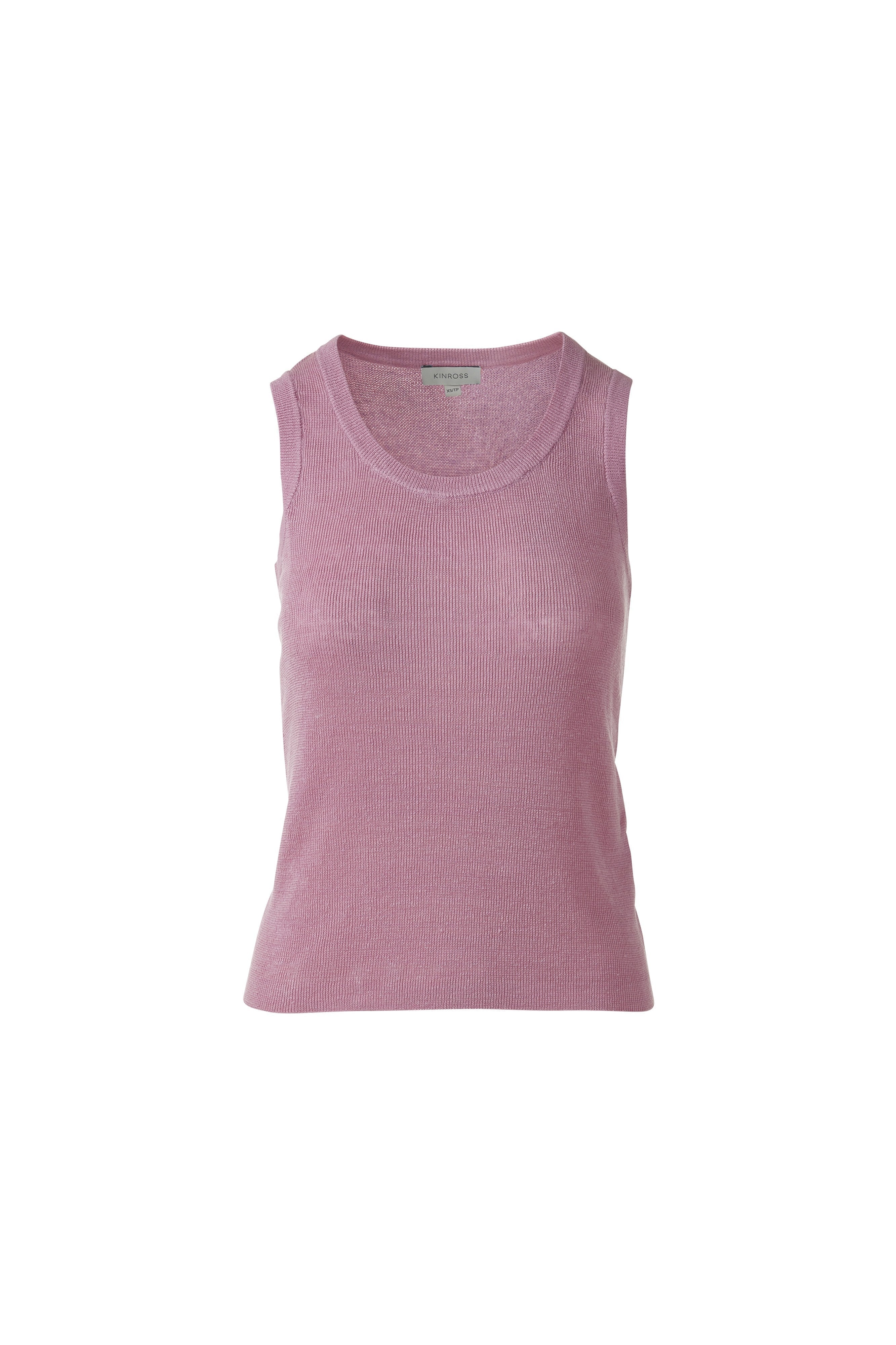 RIB TANK-BERRY-XS-Kinross Cashmere-Levy's Clothier