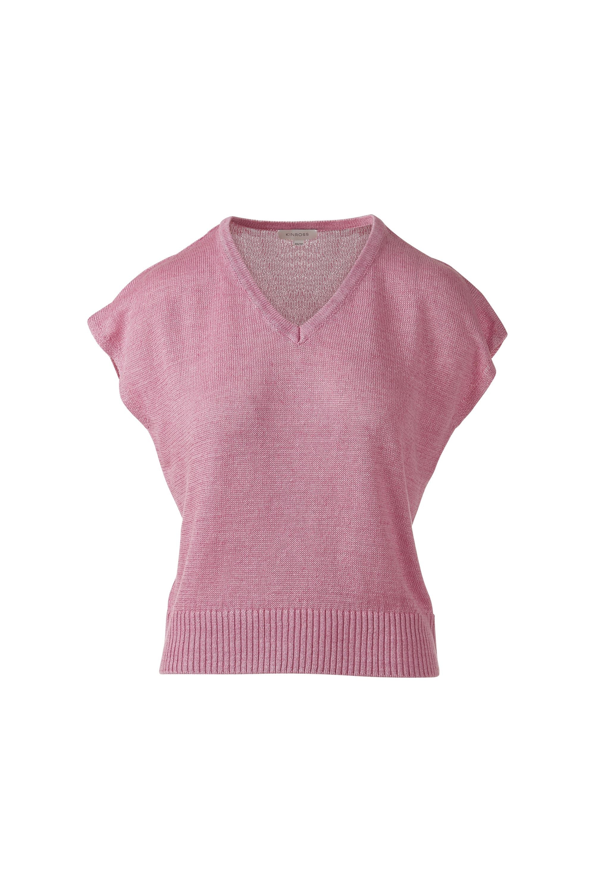 CAP SLEEVE VEE-BERRY-XS-Kinross Cashmere-Levy's Clothier