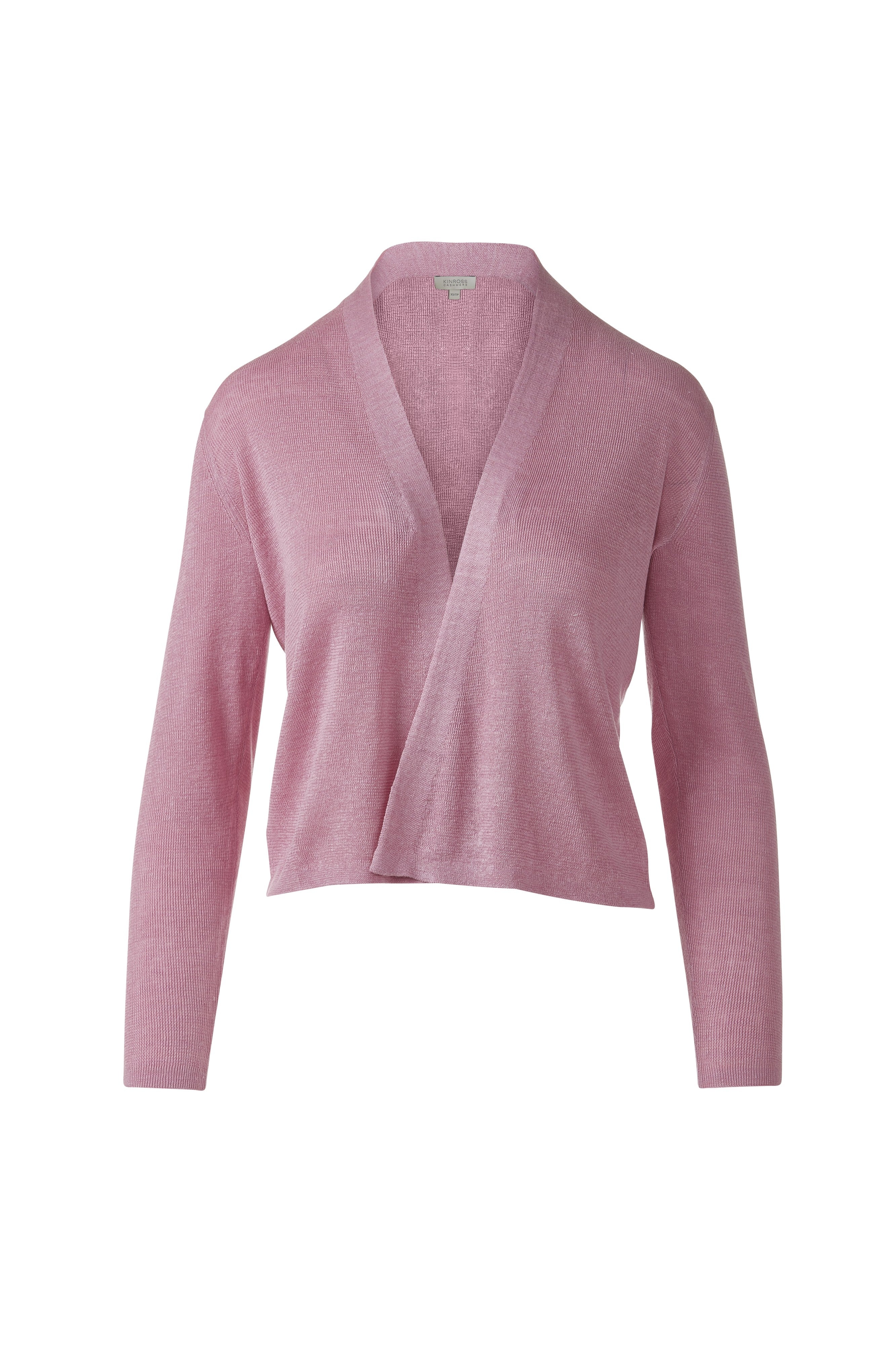 OPEN RIB CARDIGAN-BERRY-XS-Kinross Cashmere-Levy's Clothier