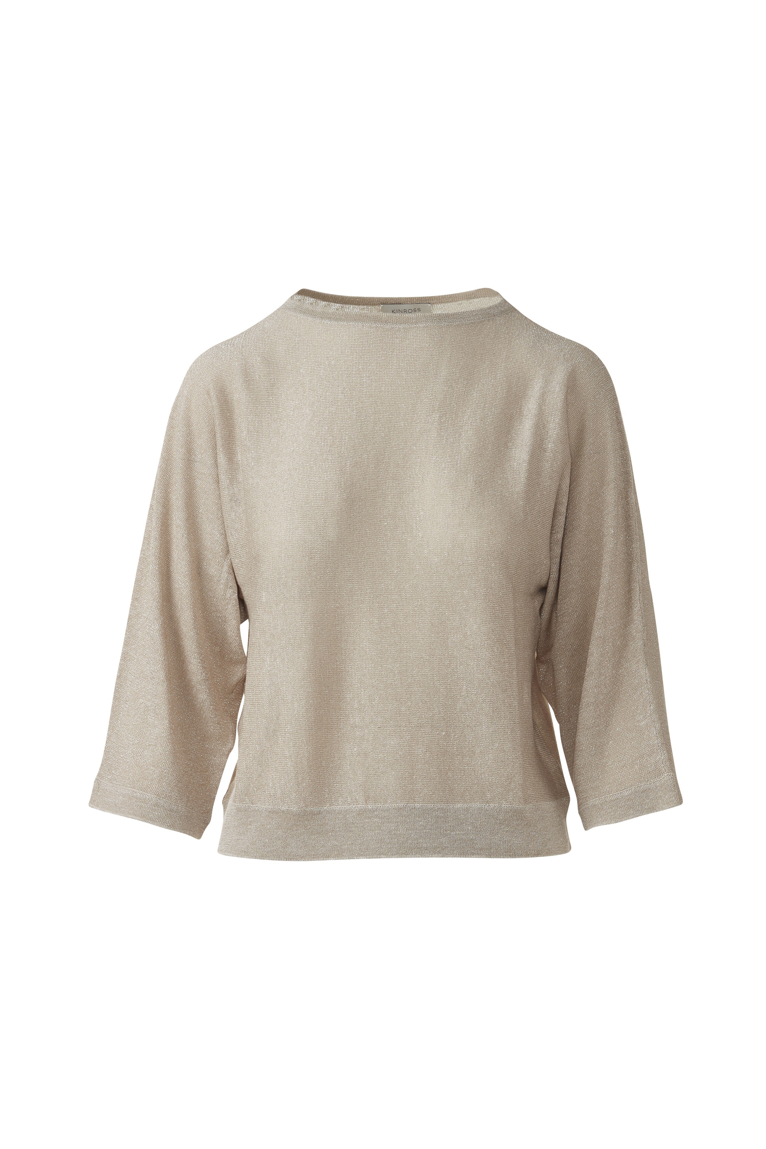 LUREX DOLMAN PULLOVER-PEBBLE-XS-Kinross Cashmere-Levy's Clothier