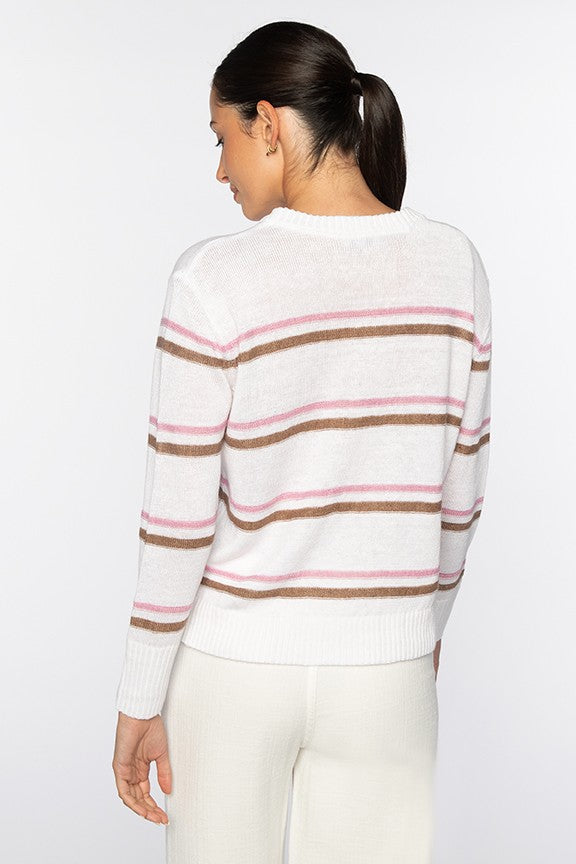 TEXTURED STRIPE CREW-CRYSTAL_MULTI-XS-Kinross Cashmere-Levy's Clothier